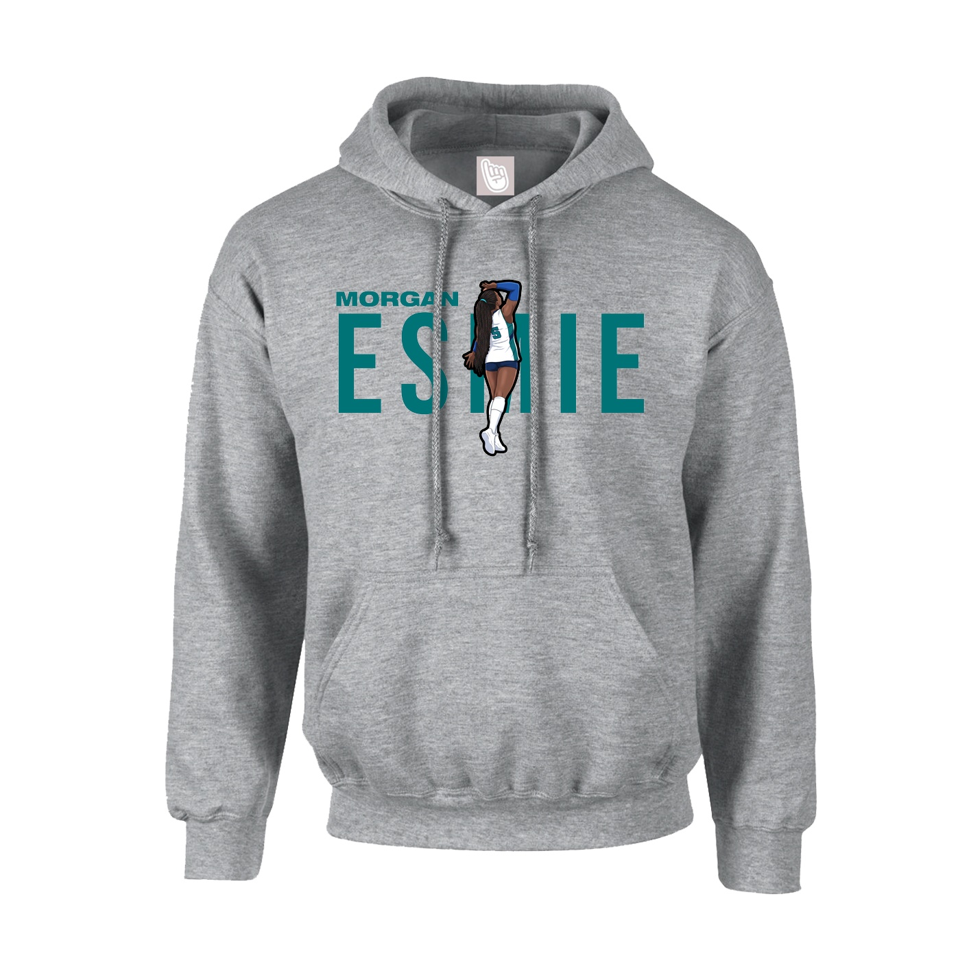 Youth Hoodie — Player Name in Grey