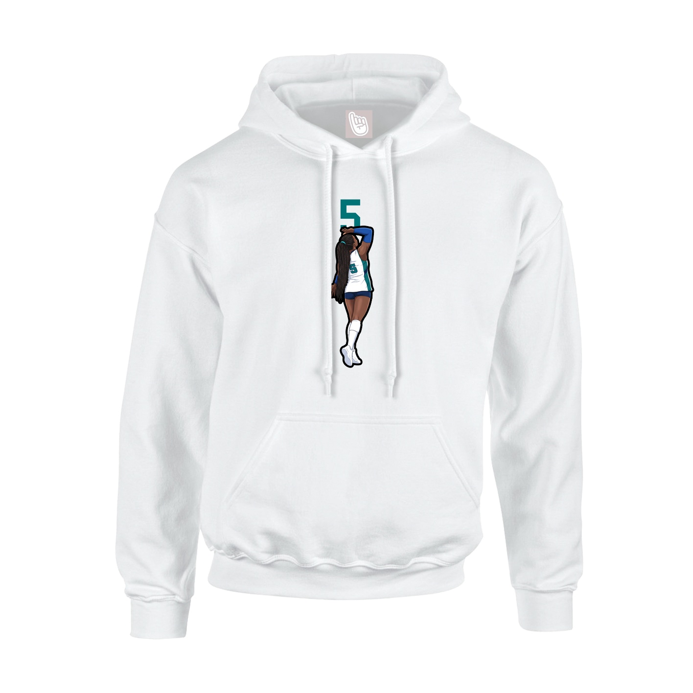 Hoodie — Number Top in White