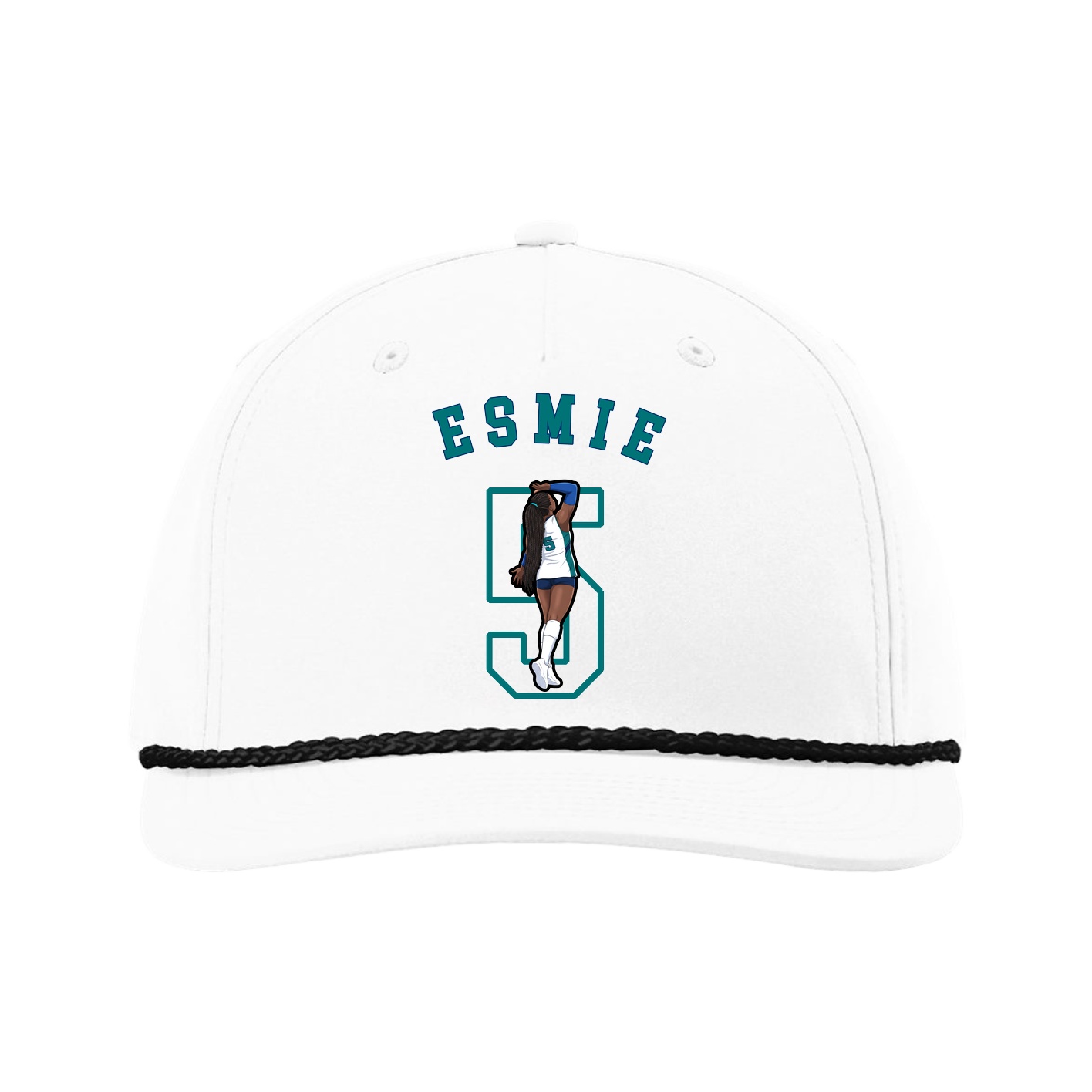 Five-Panel Classic Rope Cap — Shirsey Arch in White