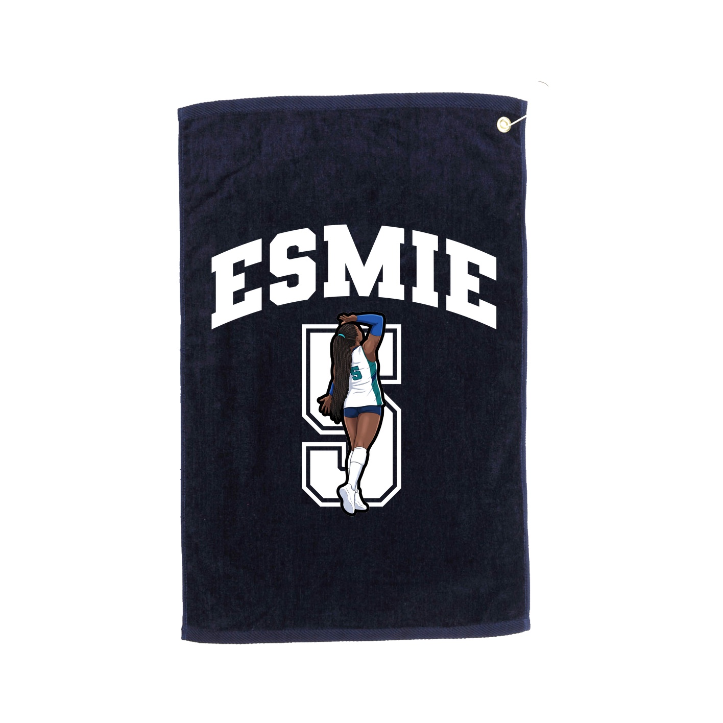 Golf Towel — Number in Navy