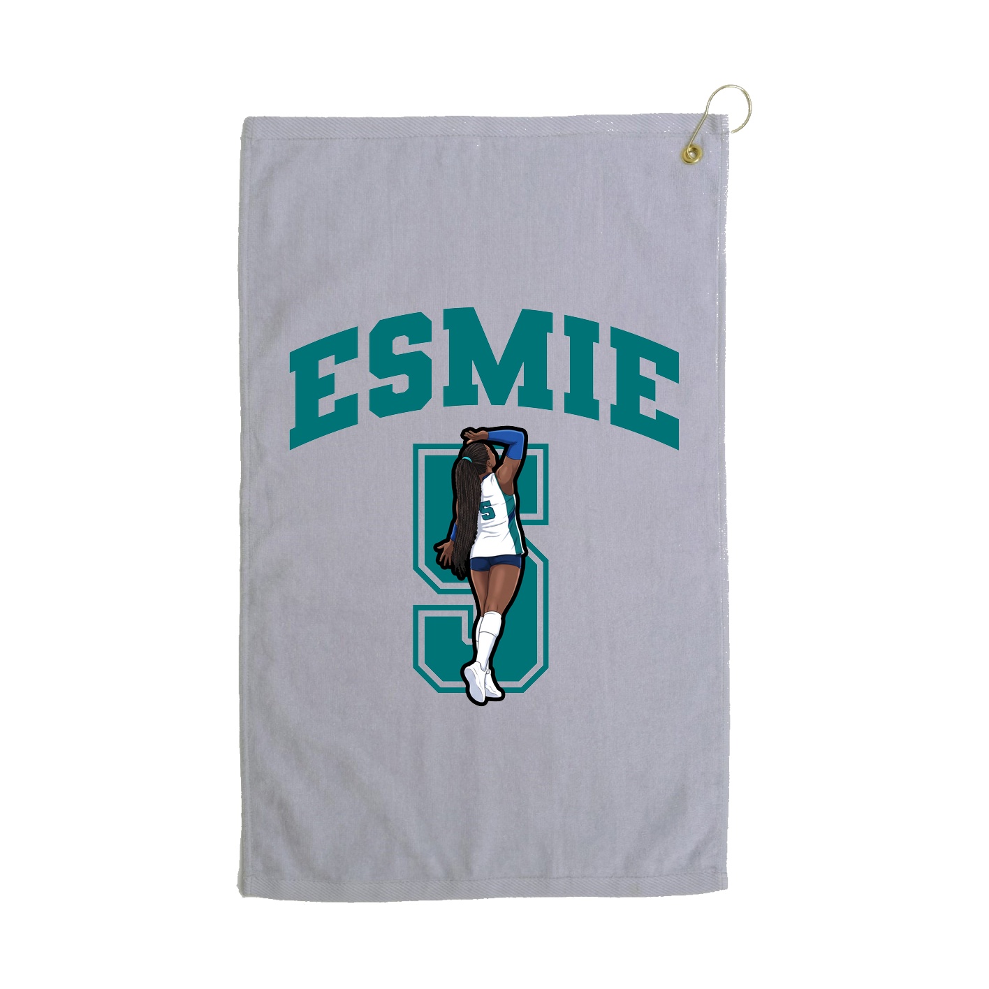 Golf Towel — Number in Grey