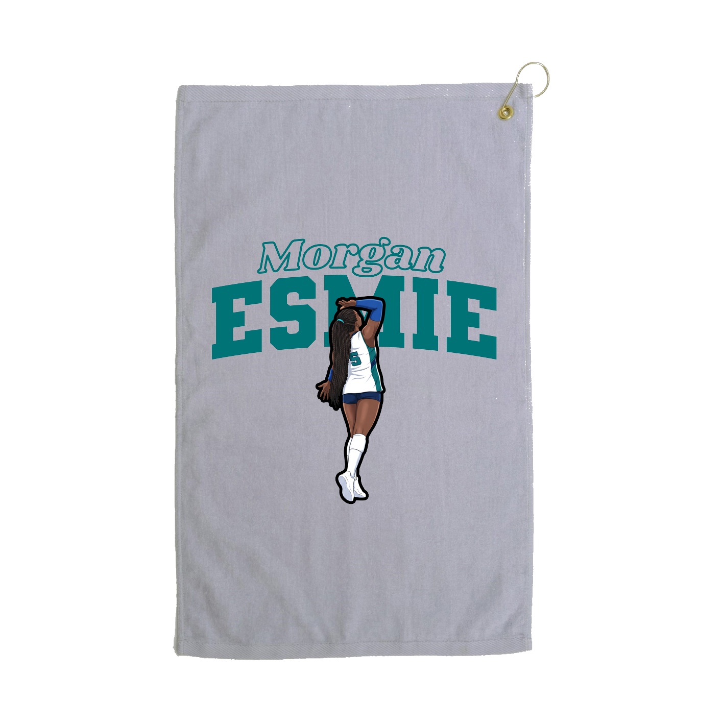 Golf Towel — Name Arch in Grey