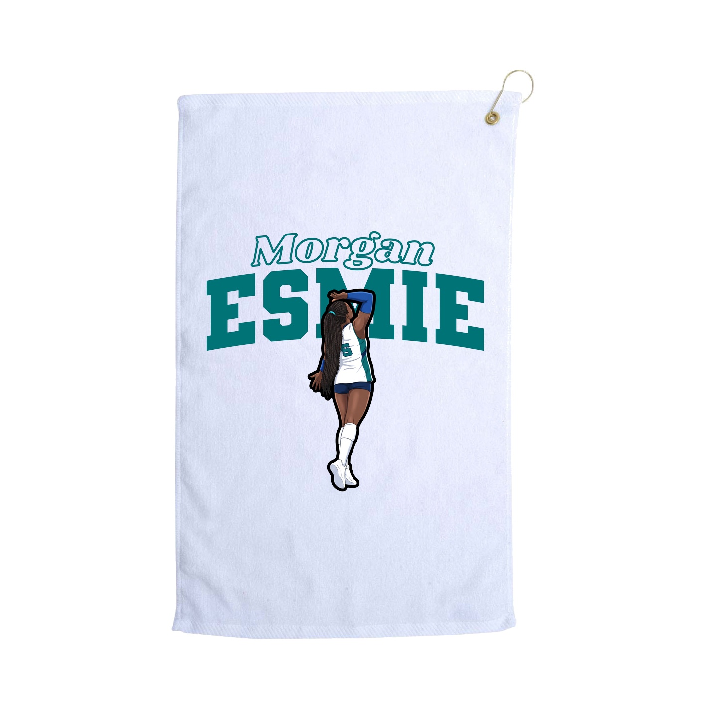 Golf Towel — Name Arch in White