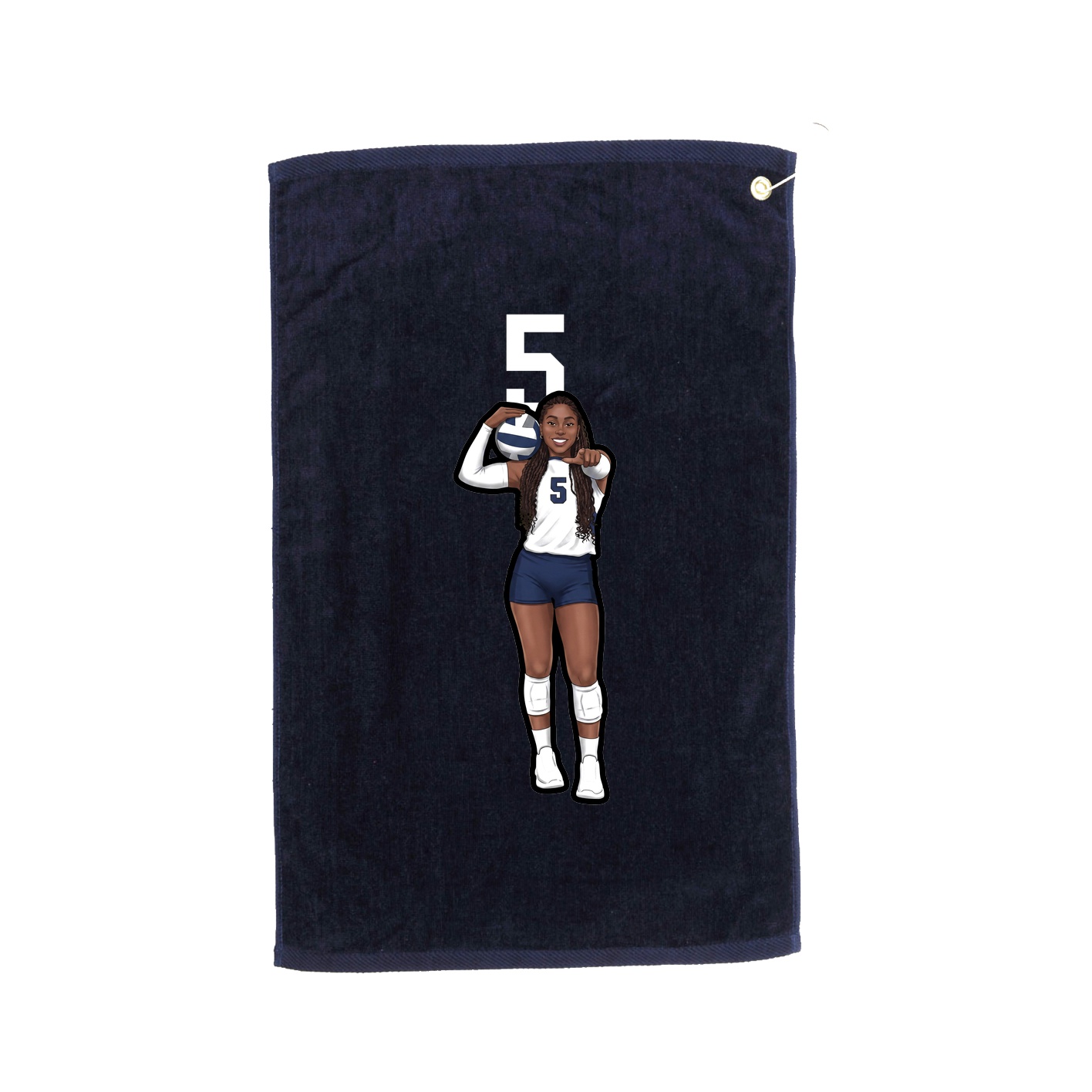 Golf Towel — Number Top in Navy