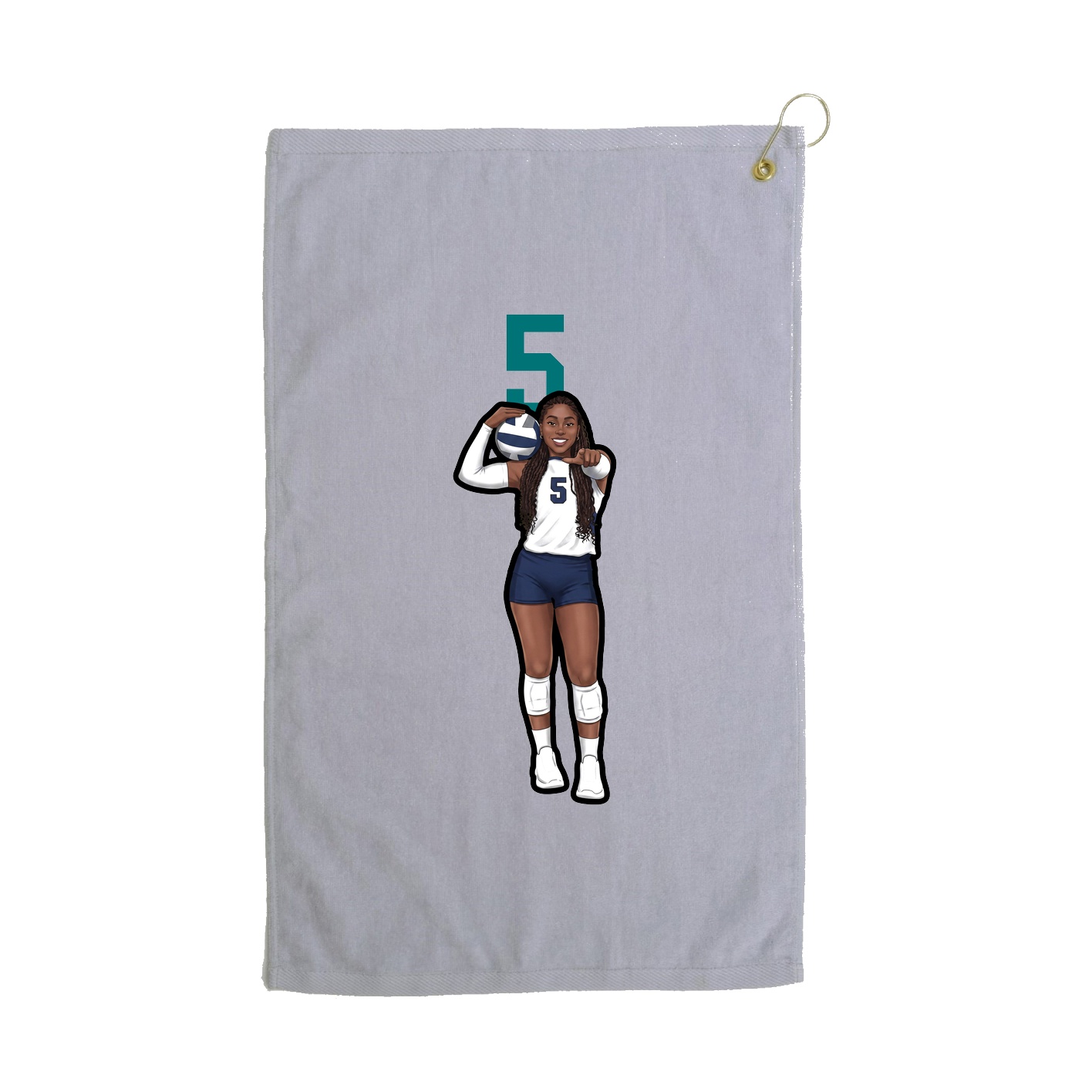Golf Towel — Number Top in Grey