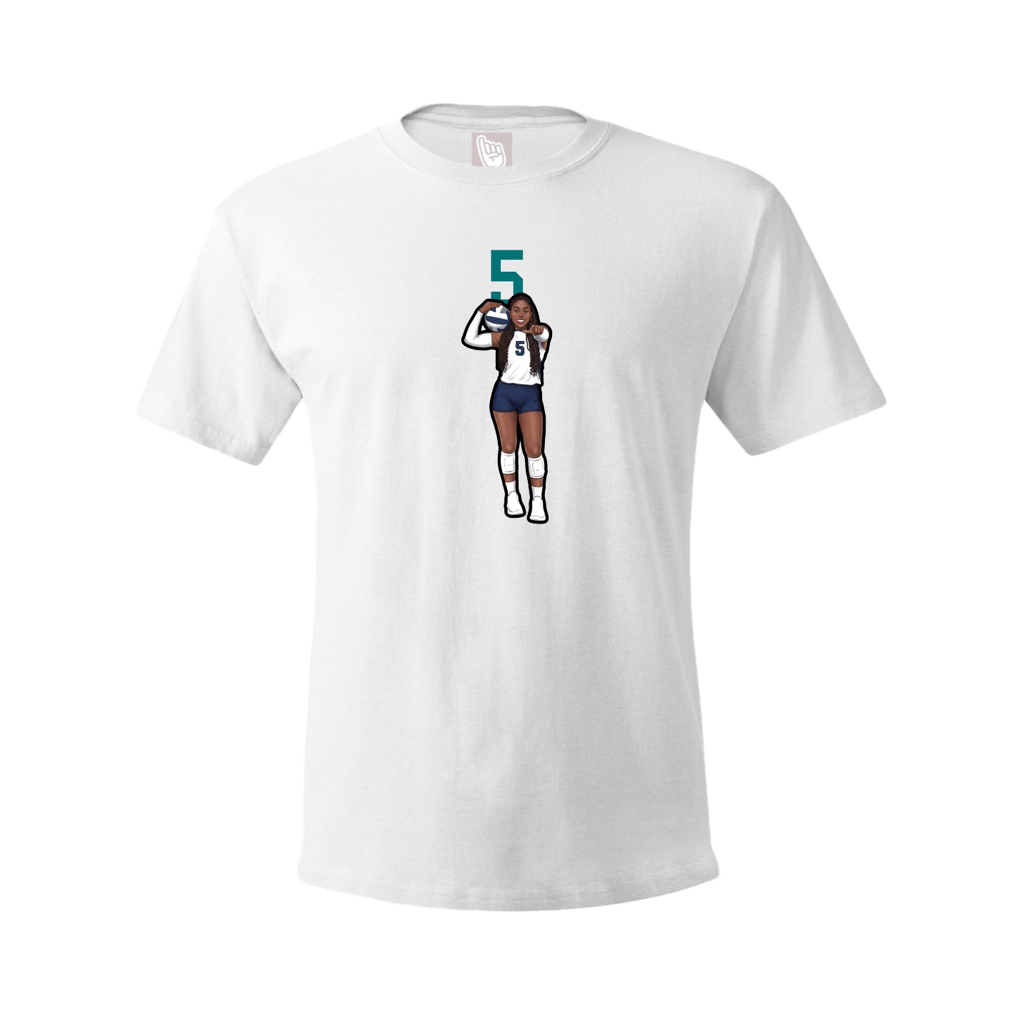 Youth Tee — Number Top in White