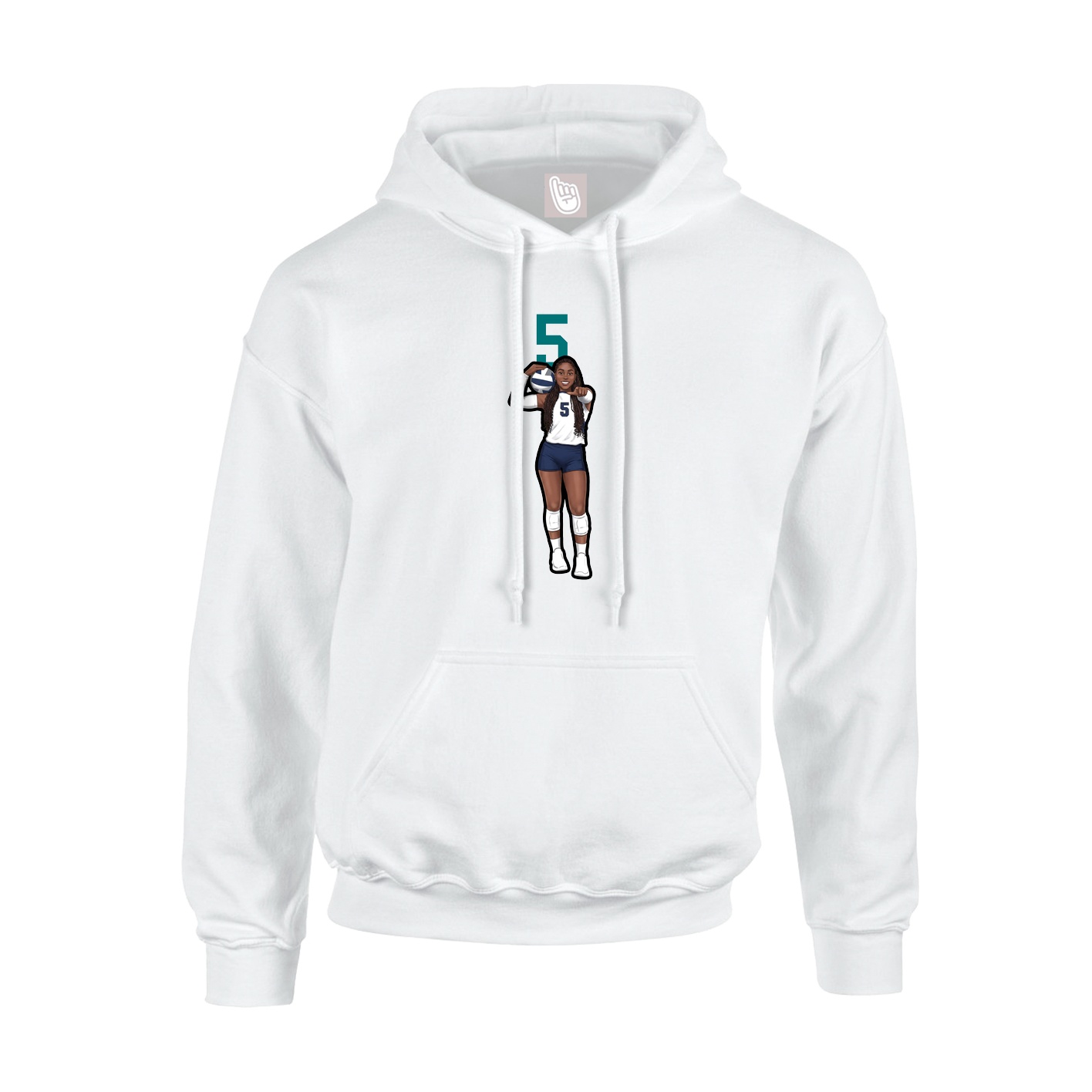 Hoodie — Number Top in White