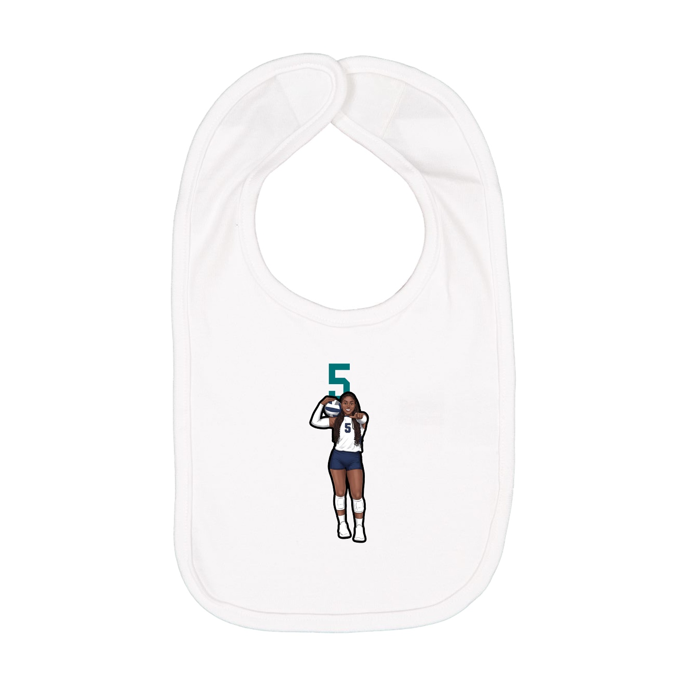 Infant Bib — Number Top in White