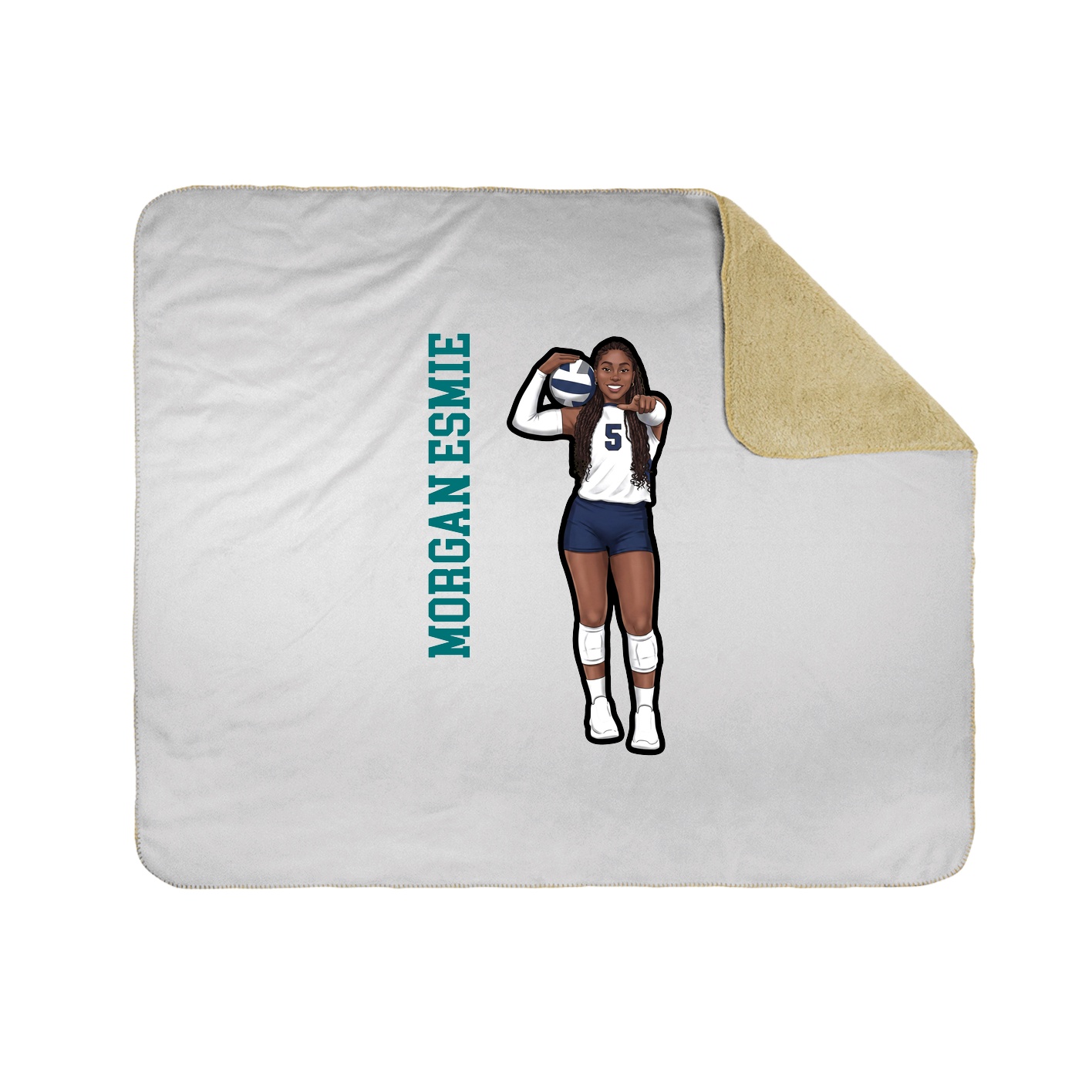 Throw Blanket — Name Vertical in White