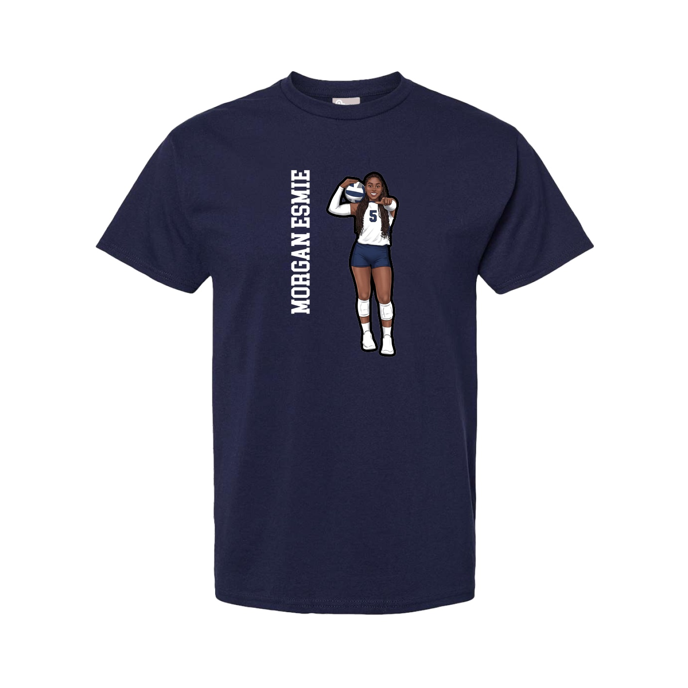 Youth Tee — Name Vertical in Navy
