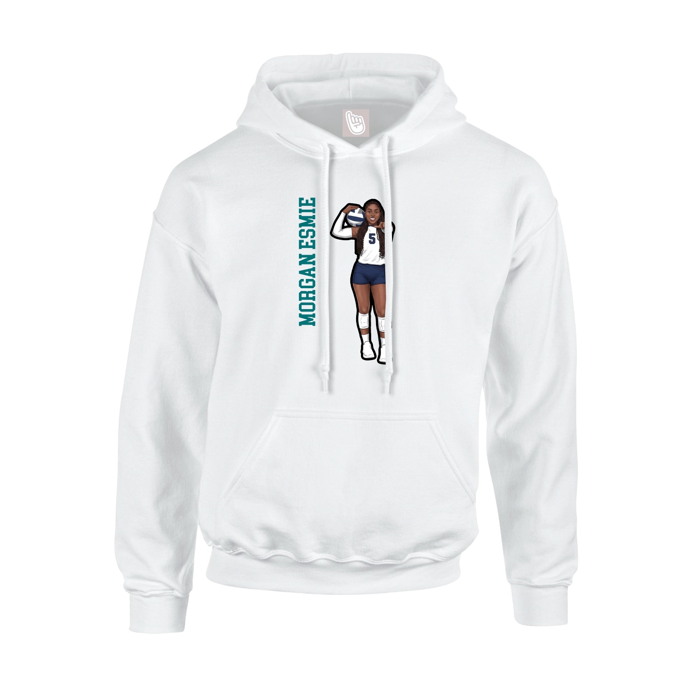 Hoodie — Name Vertical in White
