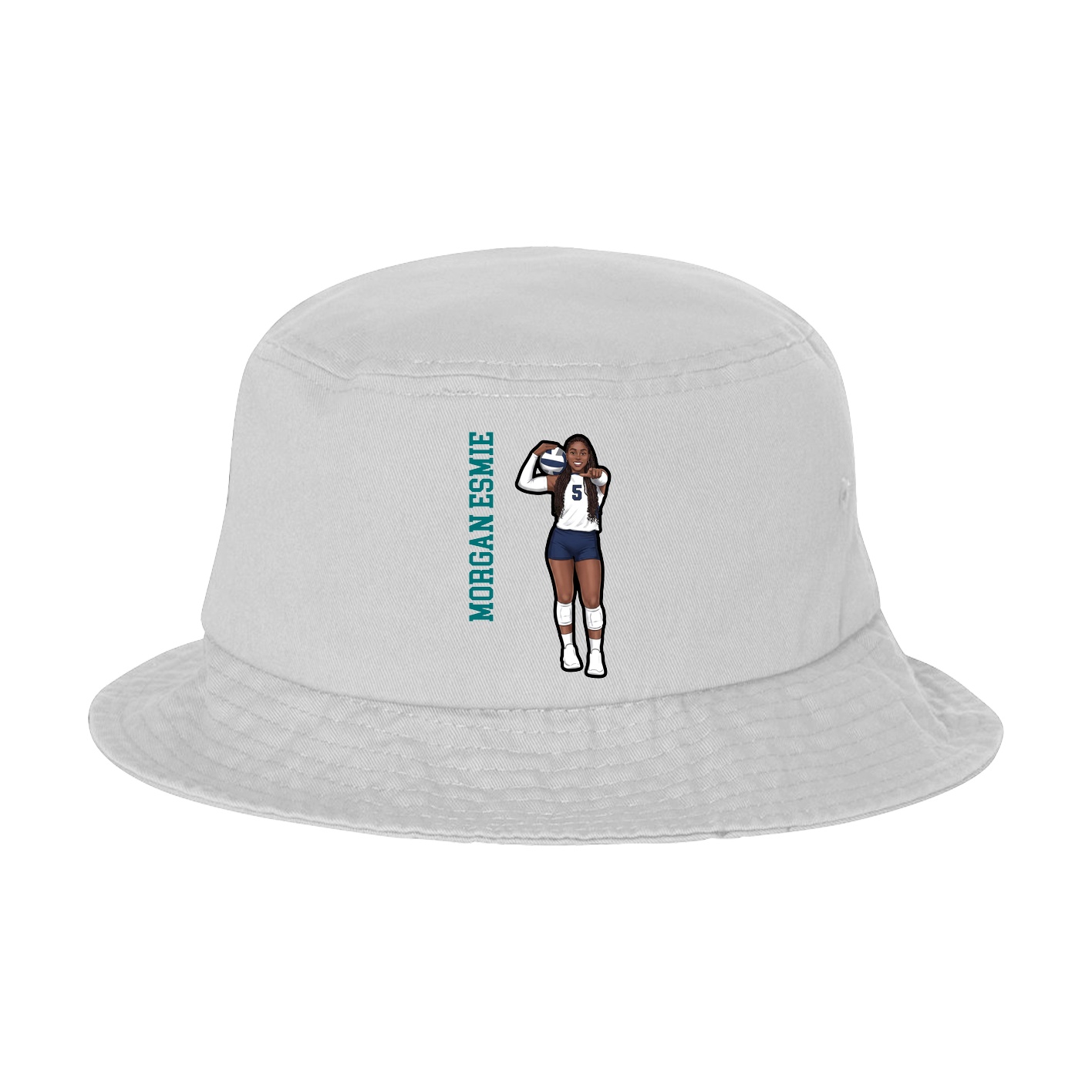 Bucket Cap — Name Vertical in White