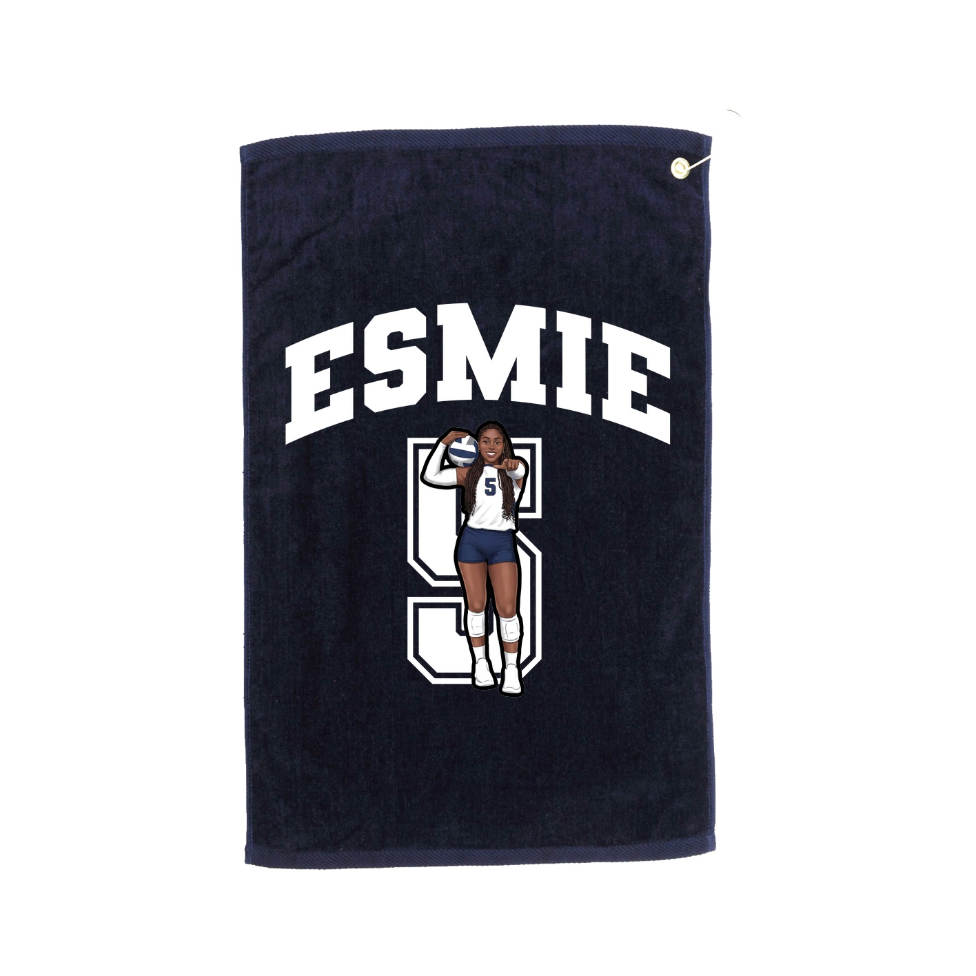 Golf Towel — Number in Navy