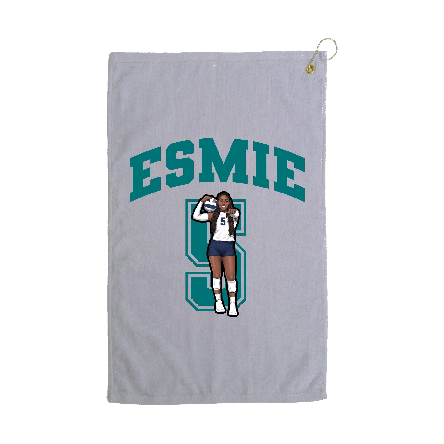 Golf Towel — Number in Grey
