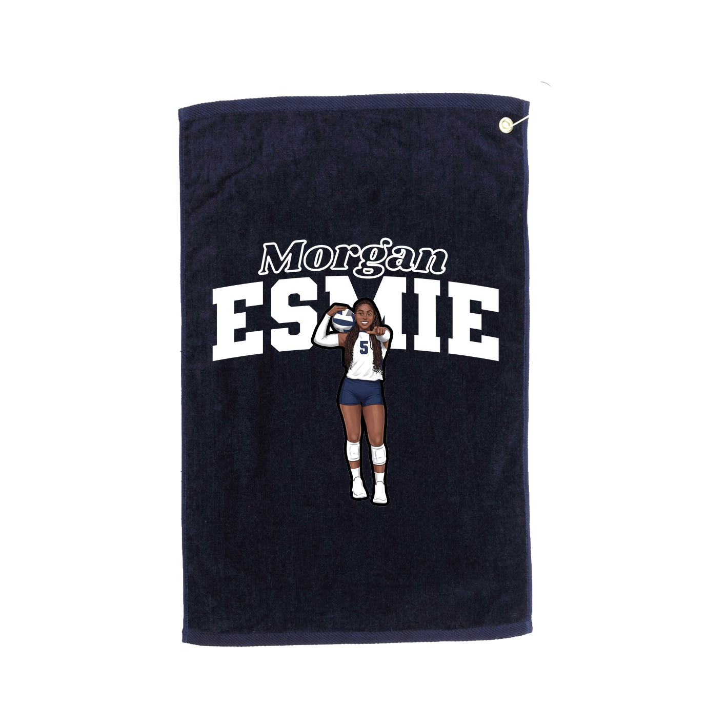 Golf Towel — Name Arch in Navy