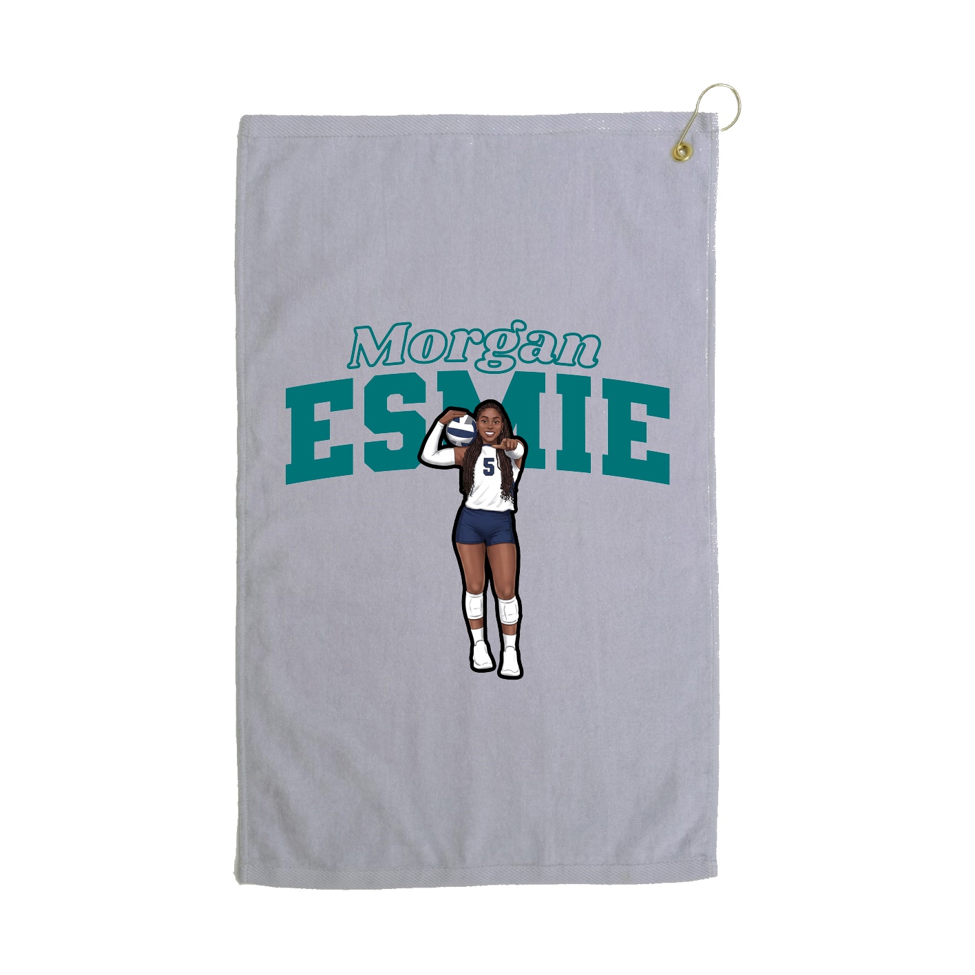 Golf Towel — Name Arch in Grey