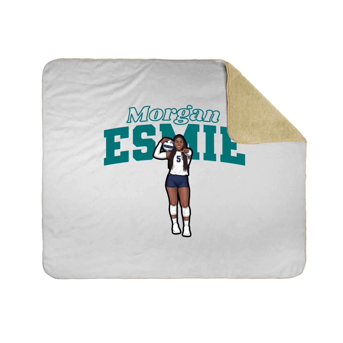 Throw Blanket — Name Arch in White