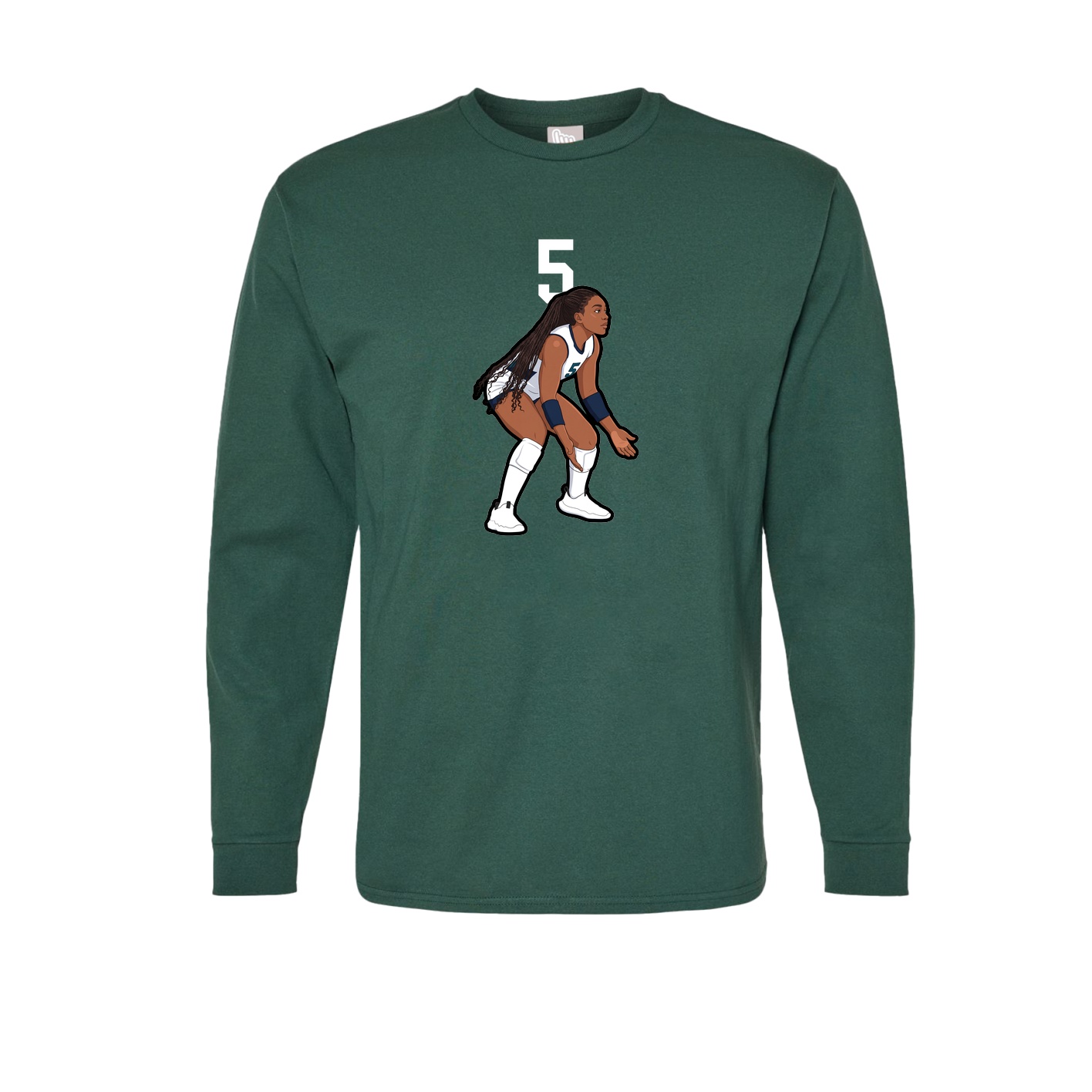 Long Sleeve Tee — Number Top in Green