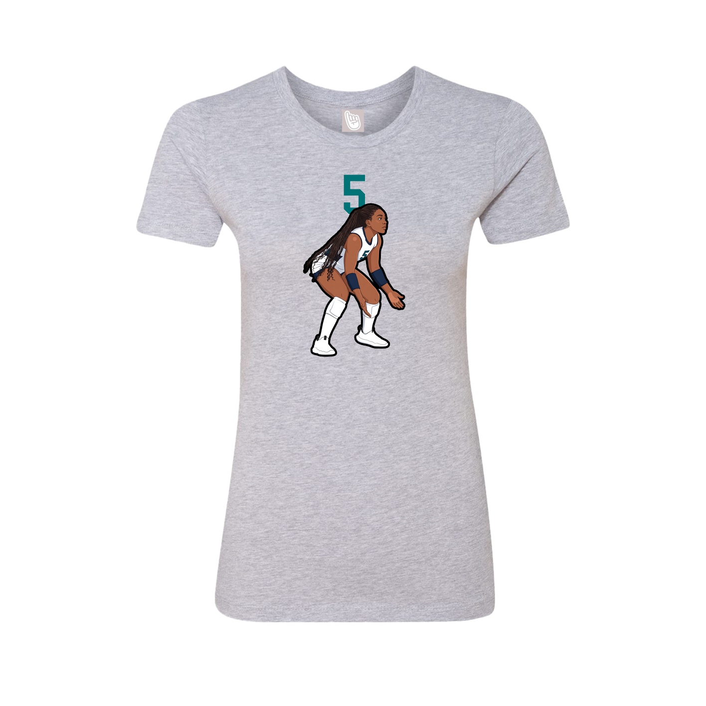 Womens Tee — Number Top in Grey