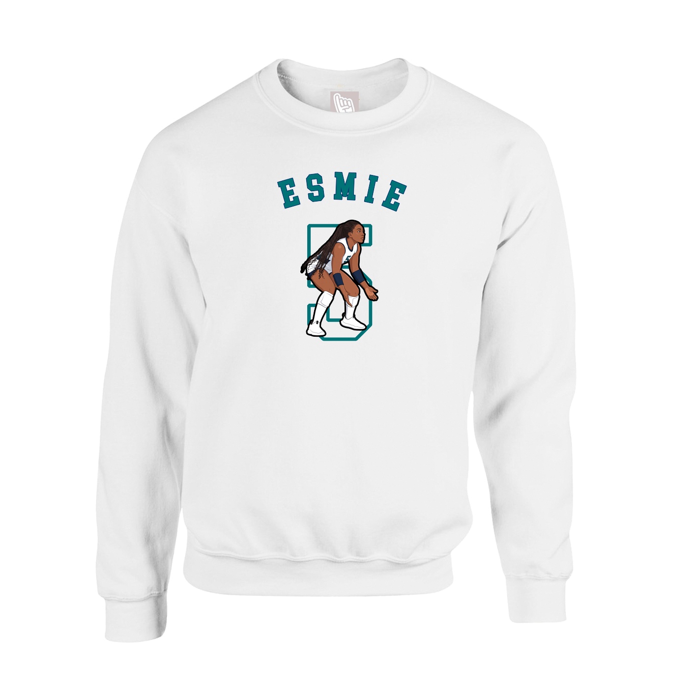 Fleece Crew — Shirsey Arch in White
