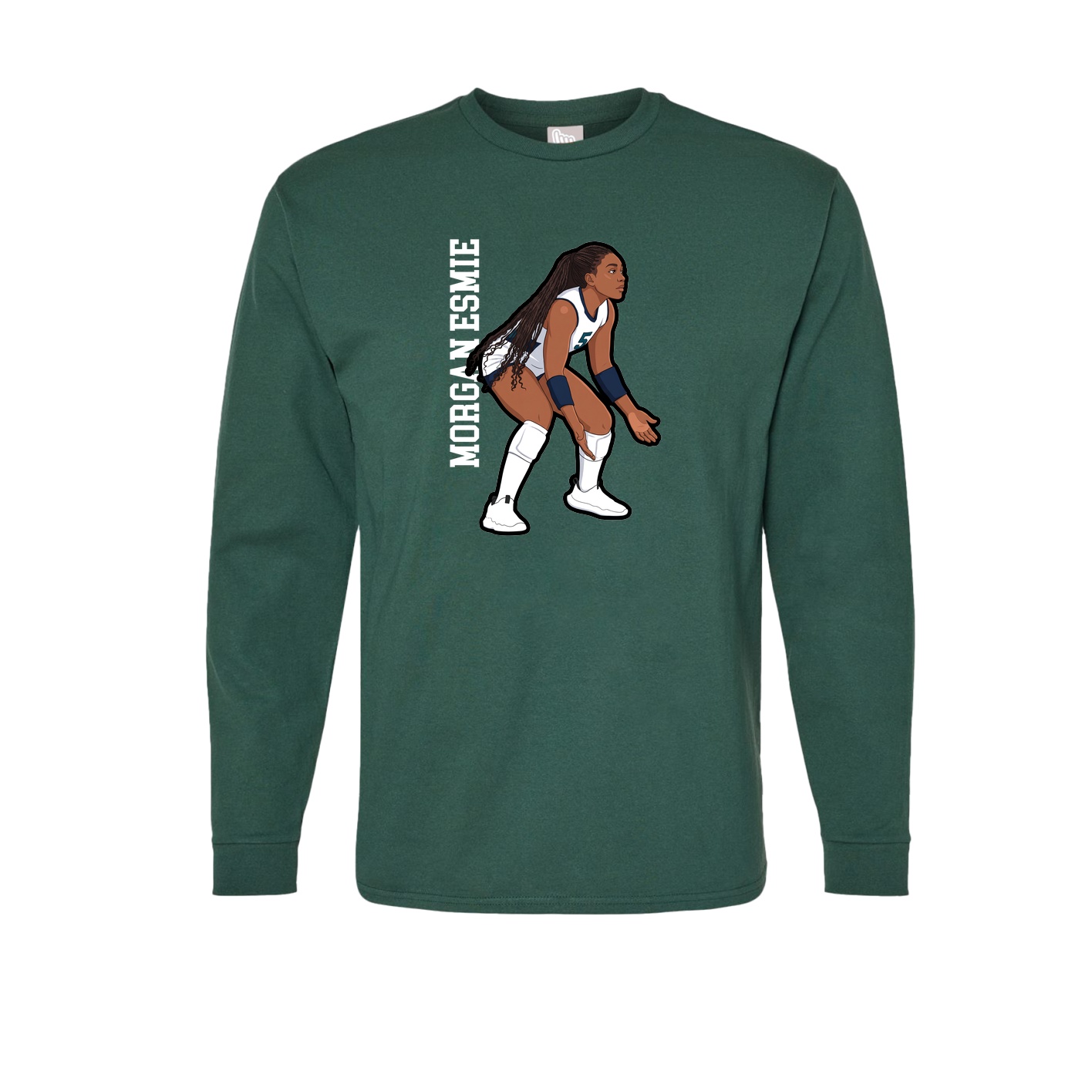 Long Sleeve Tee — Name Vertical in Green