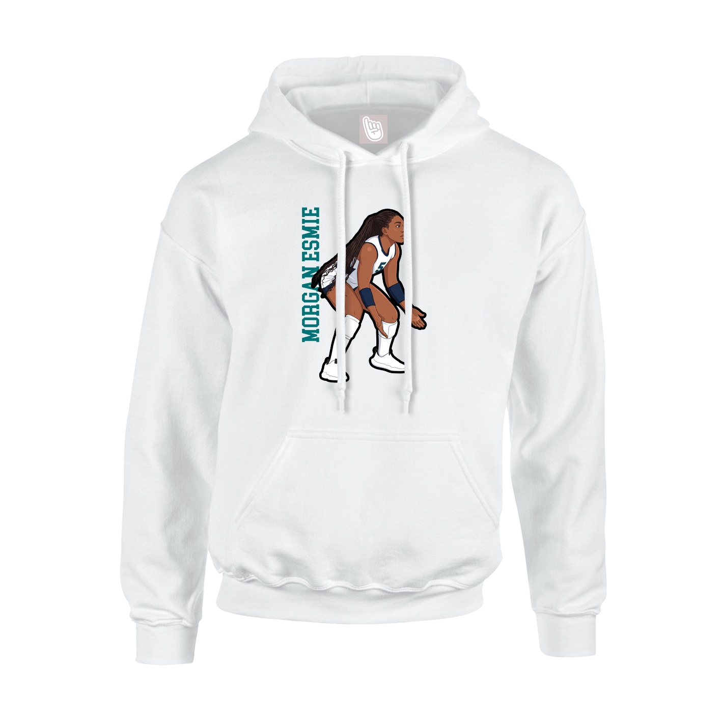 Hoodie — Name Vertical in White