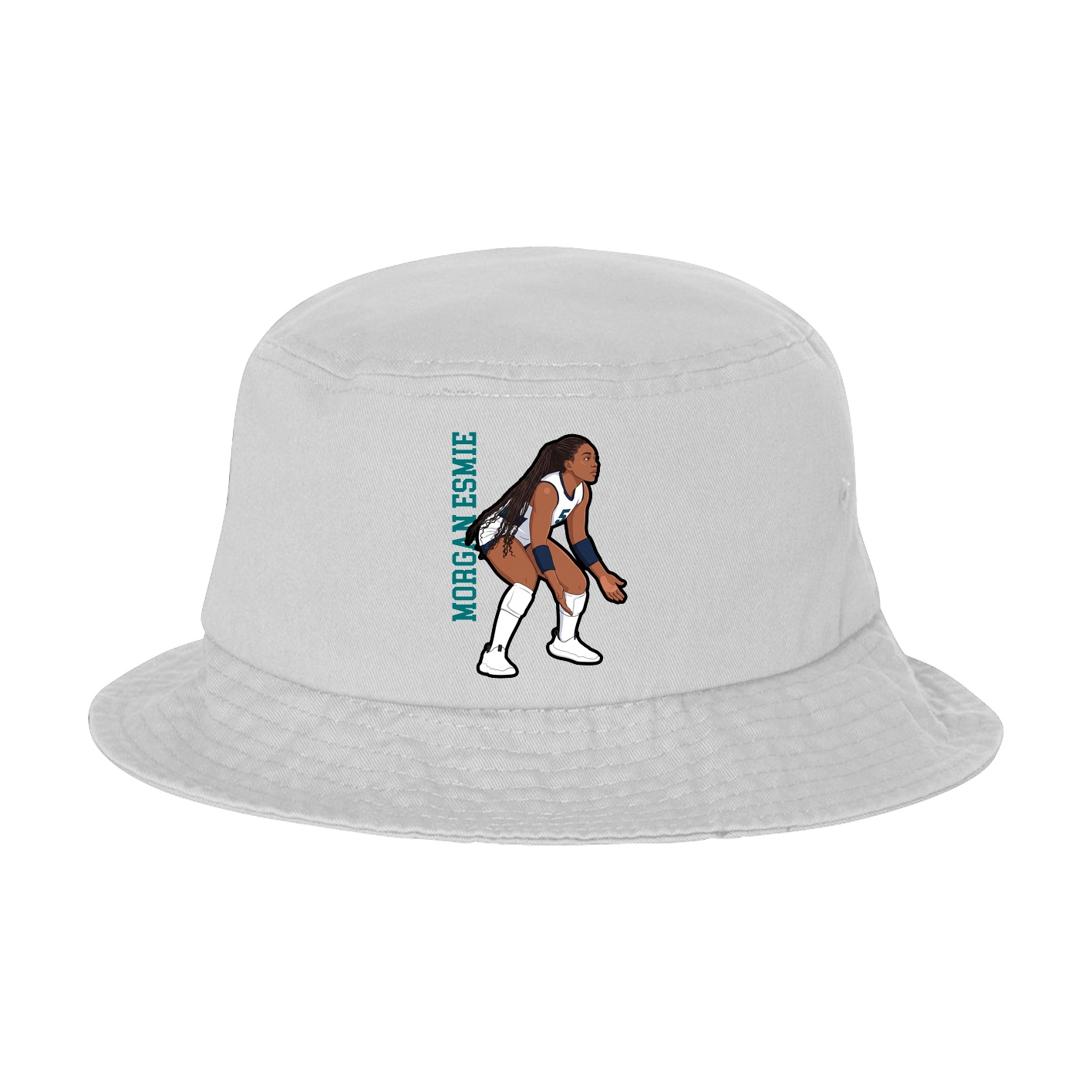 Bucket Cap — Name Vertical in White