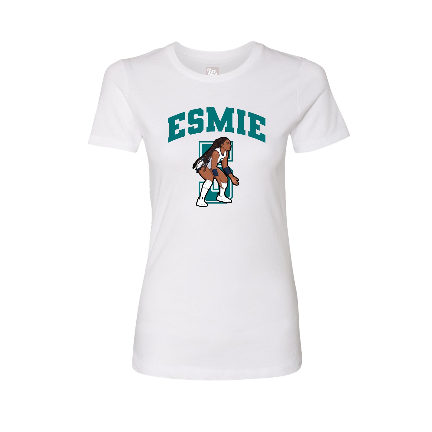 Womens Tee — Number in White