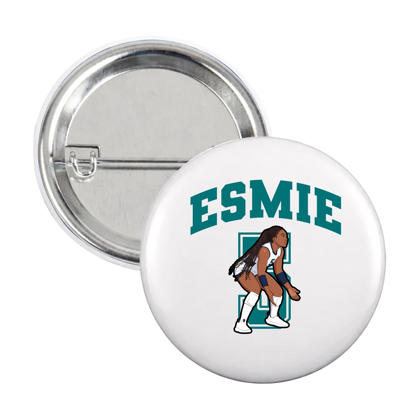 Game Day Button — Number in White