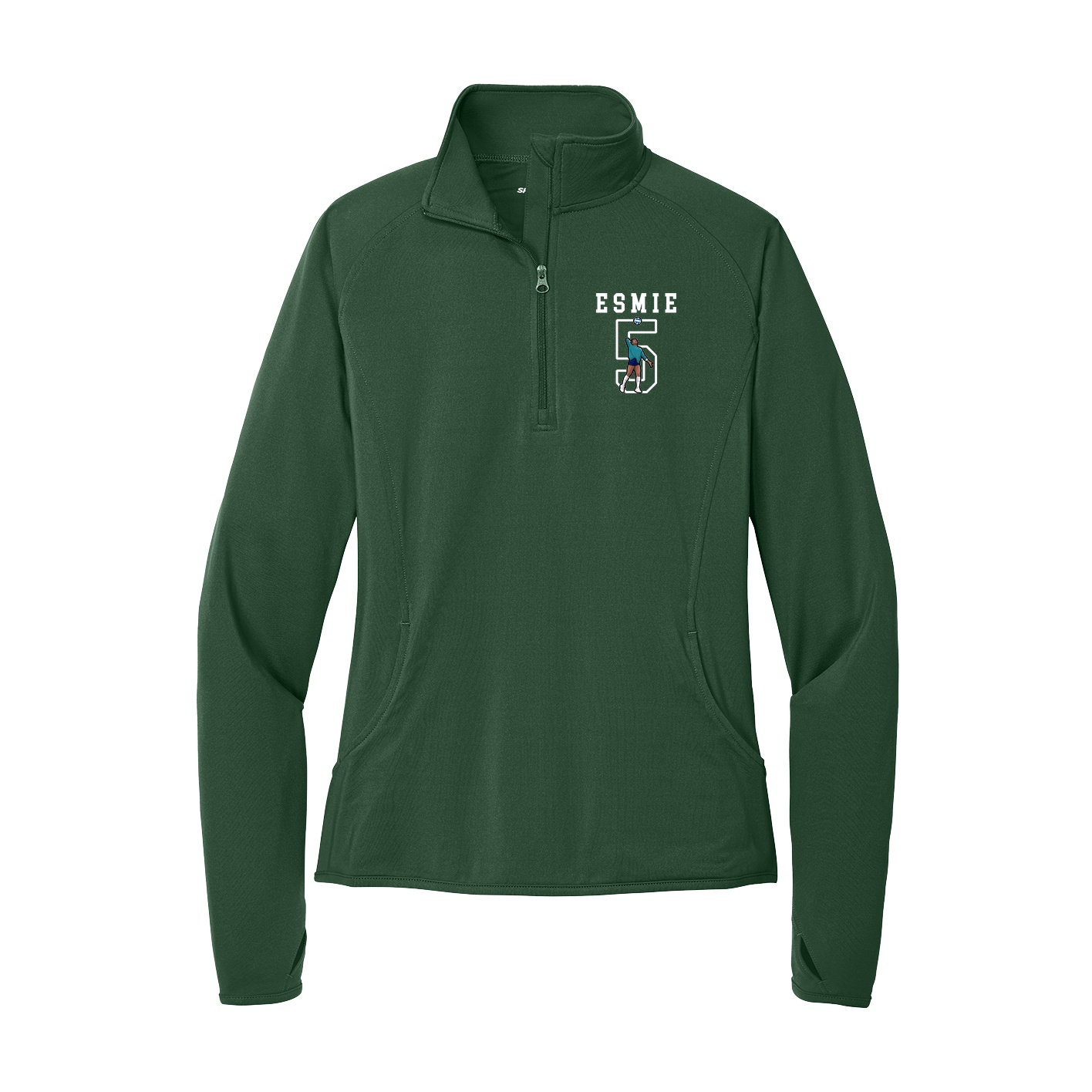 Women's Q-Zip Pullover — Shirsey in Green