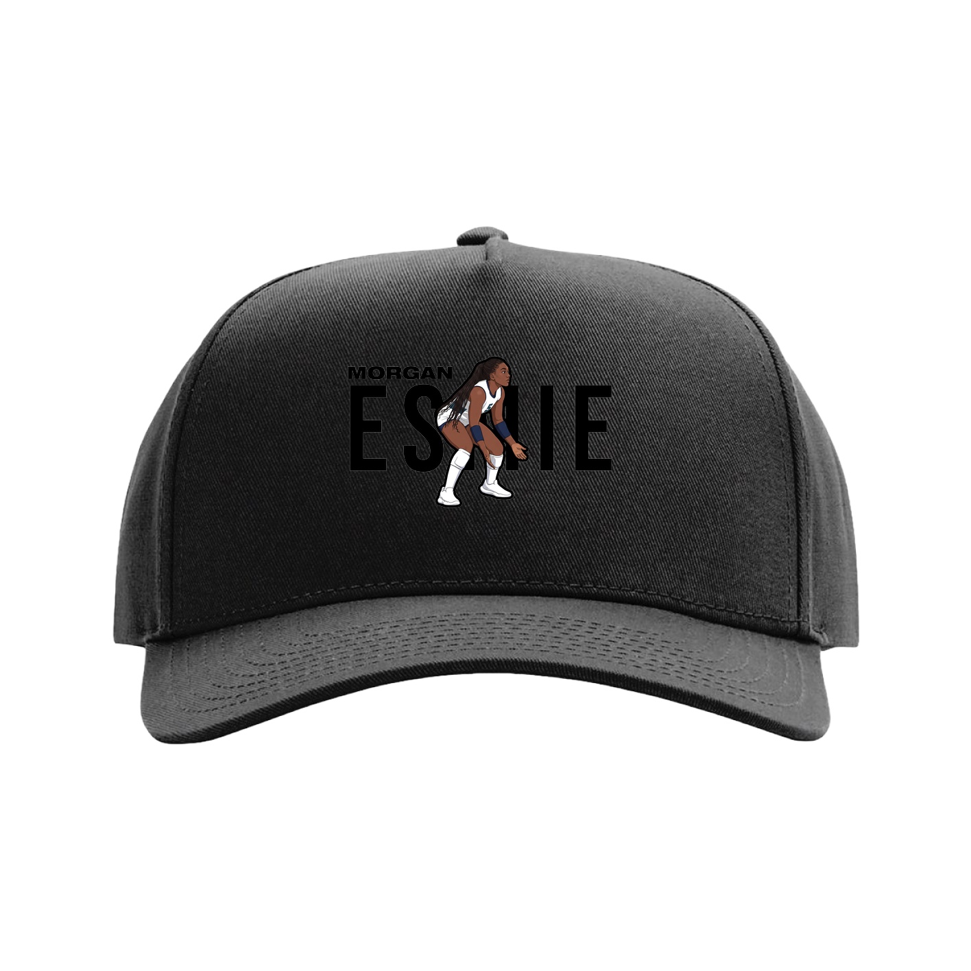 Full Fabric Five-Panel Champ Cap — Player Name in Black