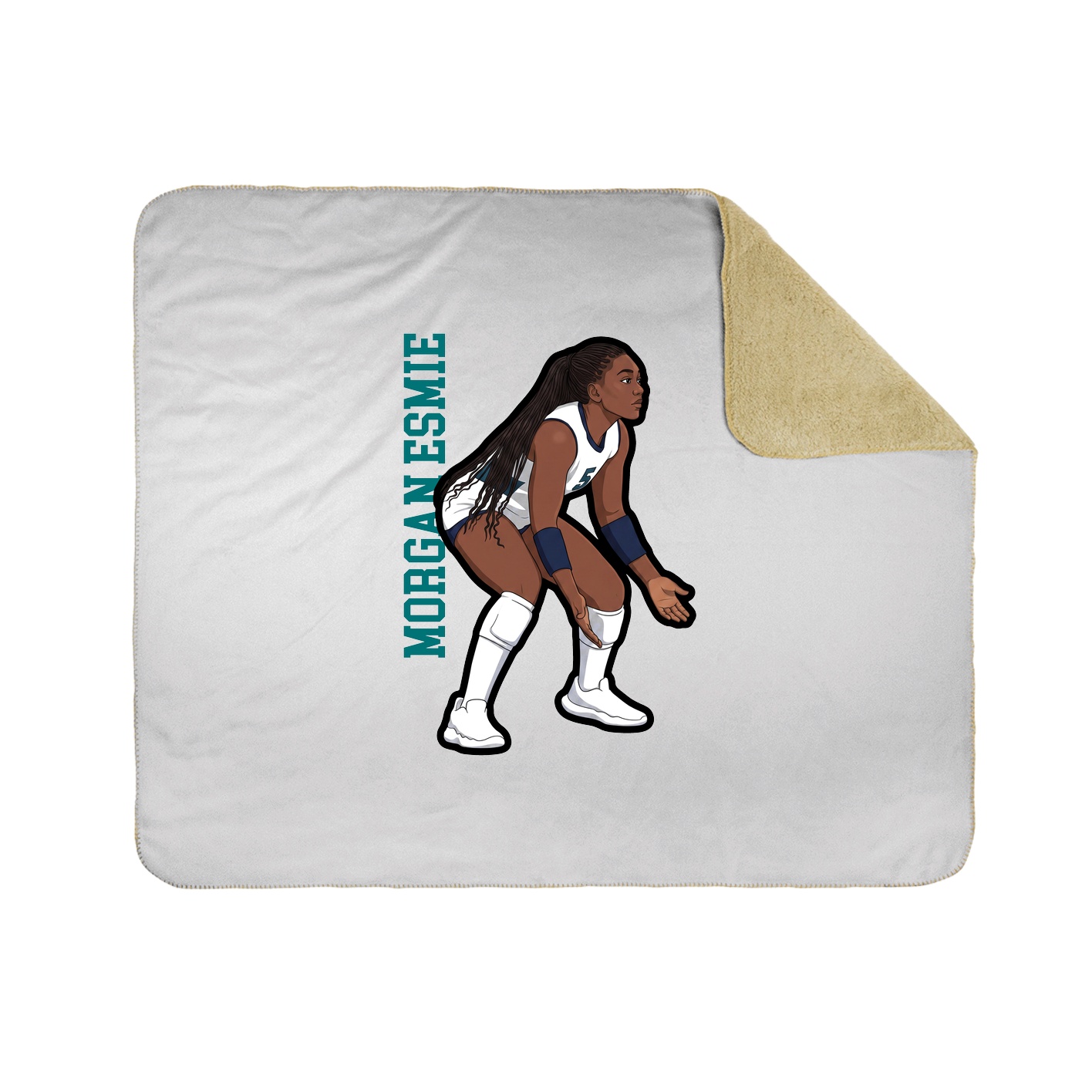 Throw Blanket — Name Vertical in White