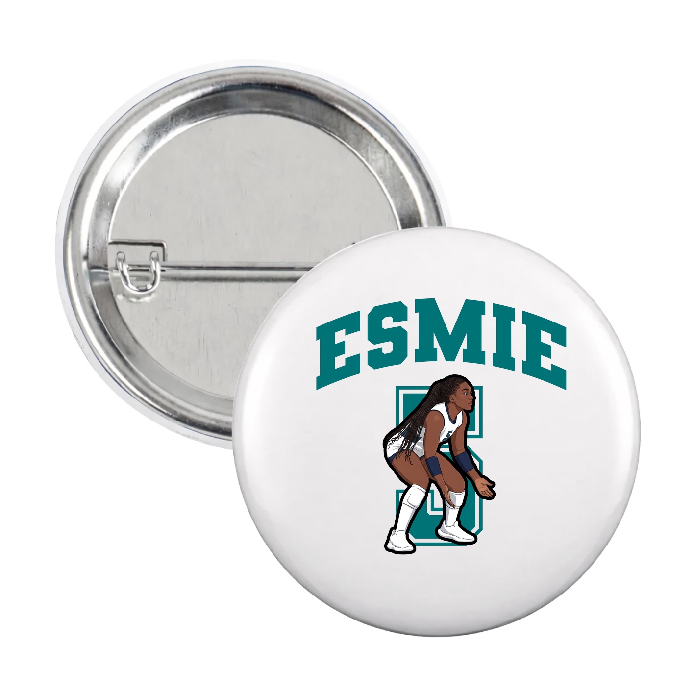 Game Day Button — Number in White
