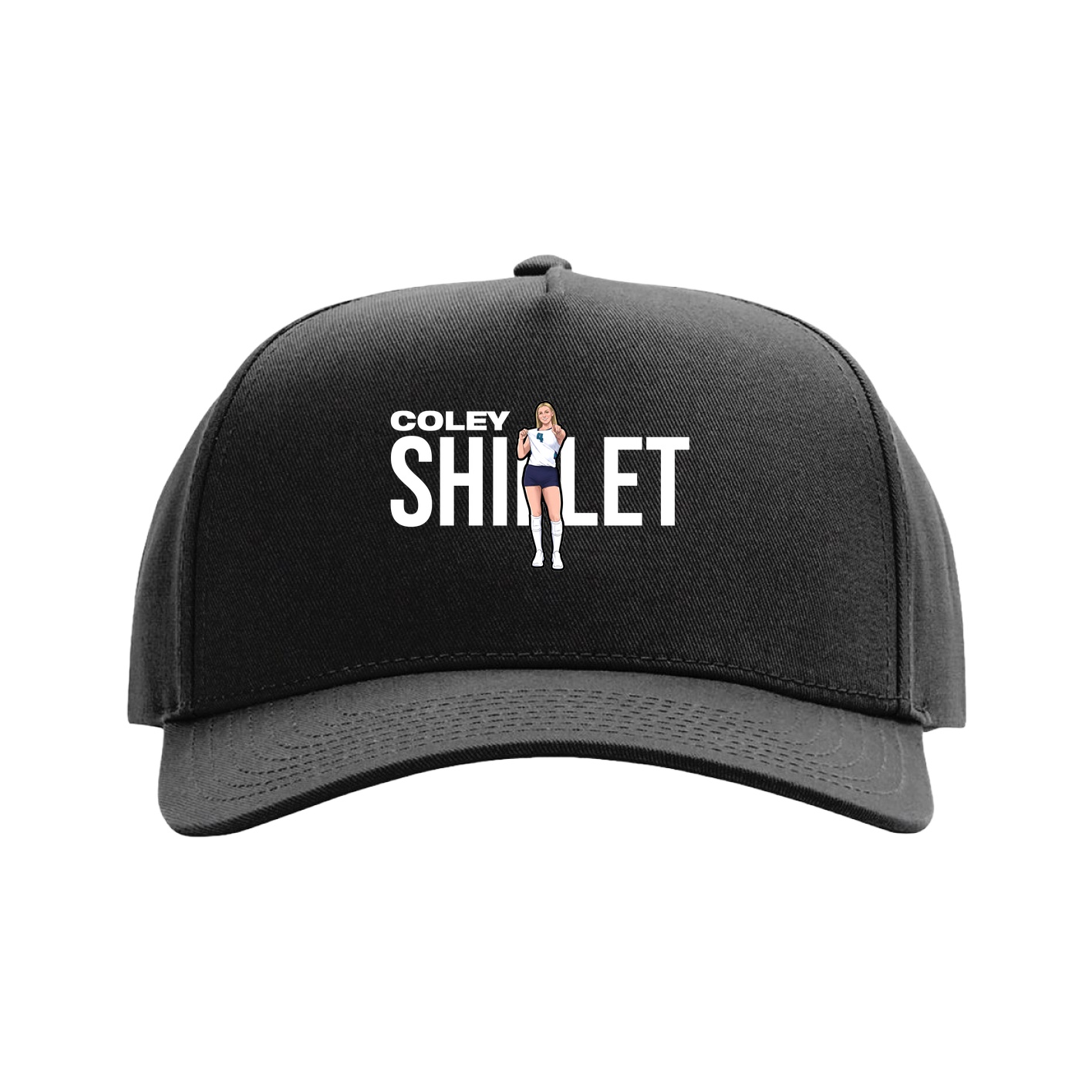 Full Fabric Five-Panel Champ Cap — Player Name in Black