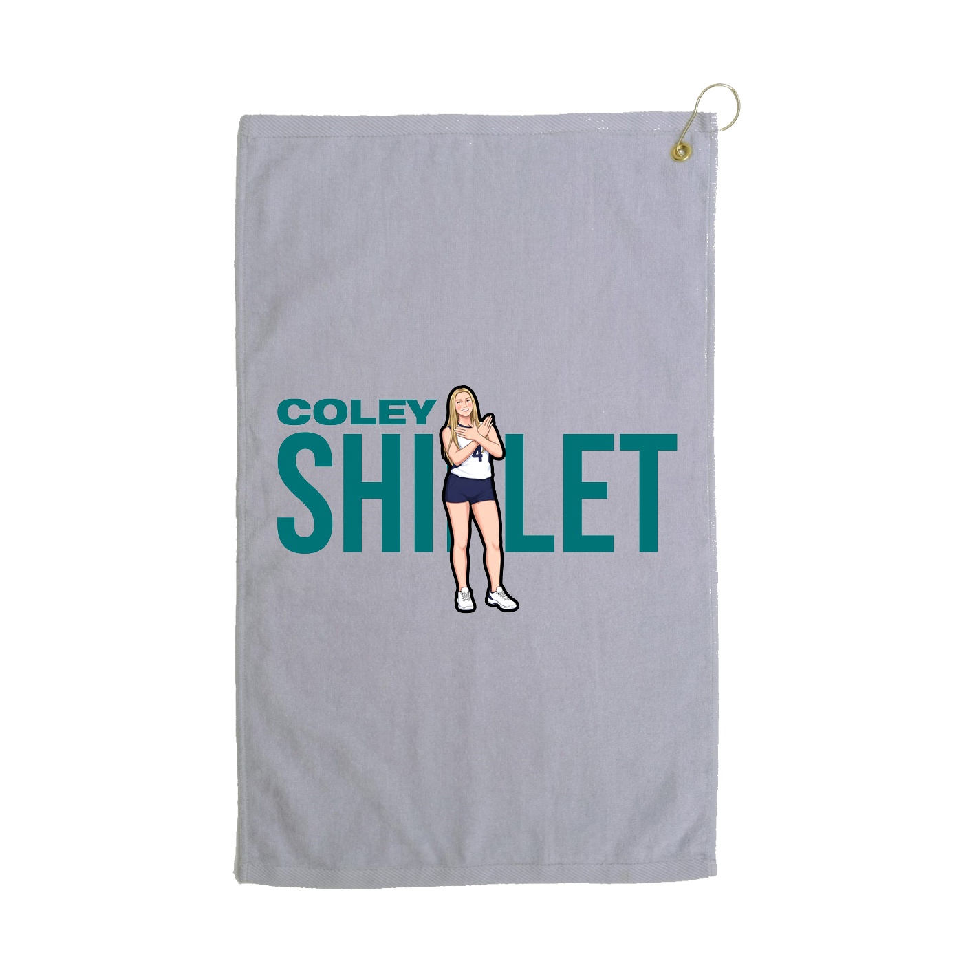 Golf Towel — Player Name in Grey