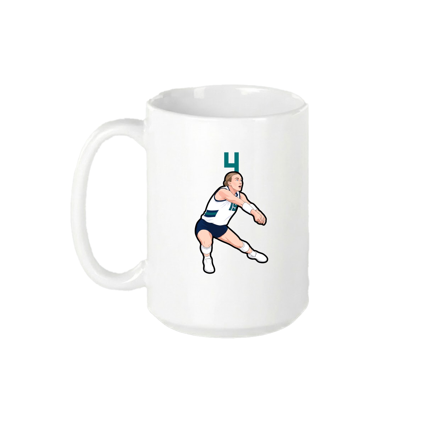 15oz Coffee Mug — Number Top in White