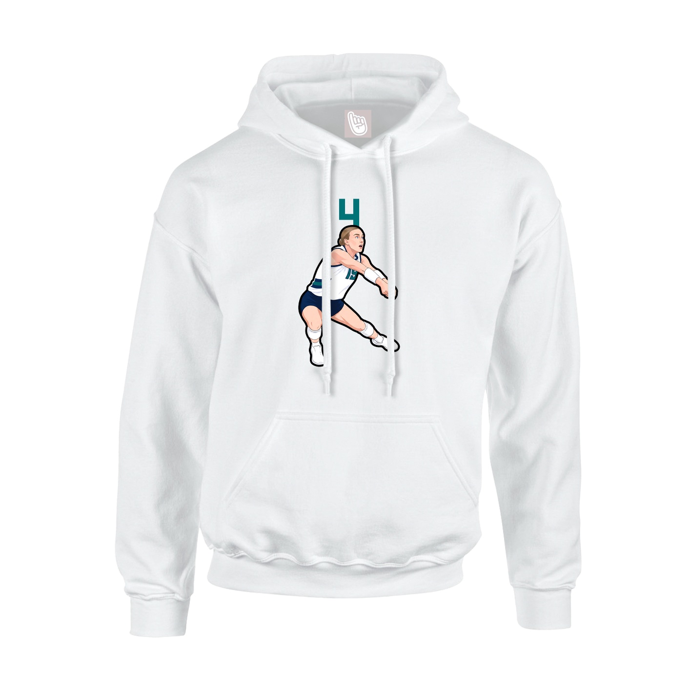 Youth Hoodie — Number Top in White