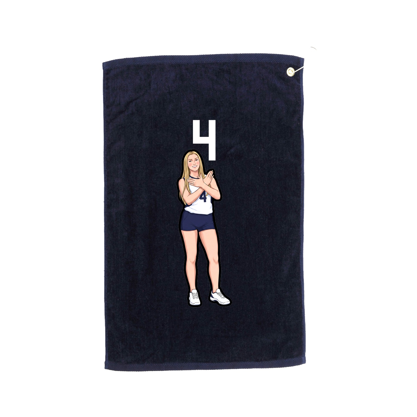Golf Towel — Number Top in Navy
