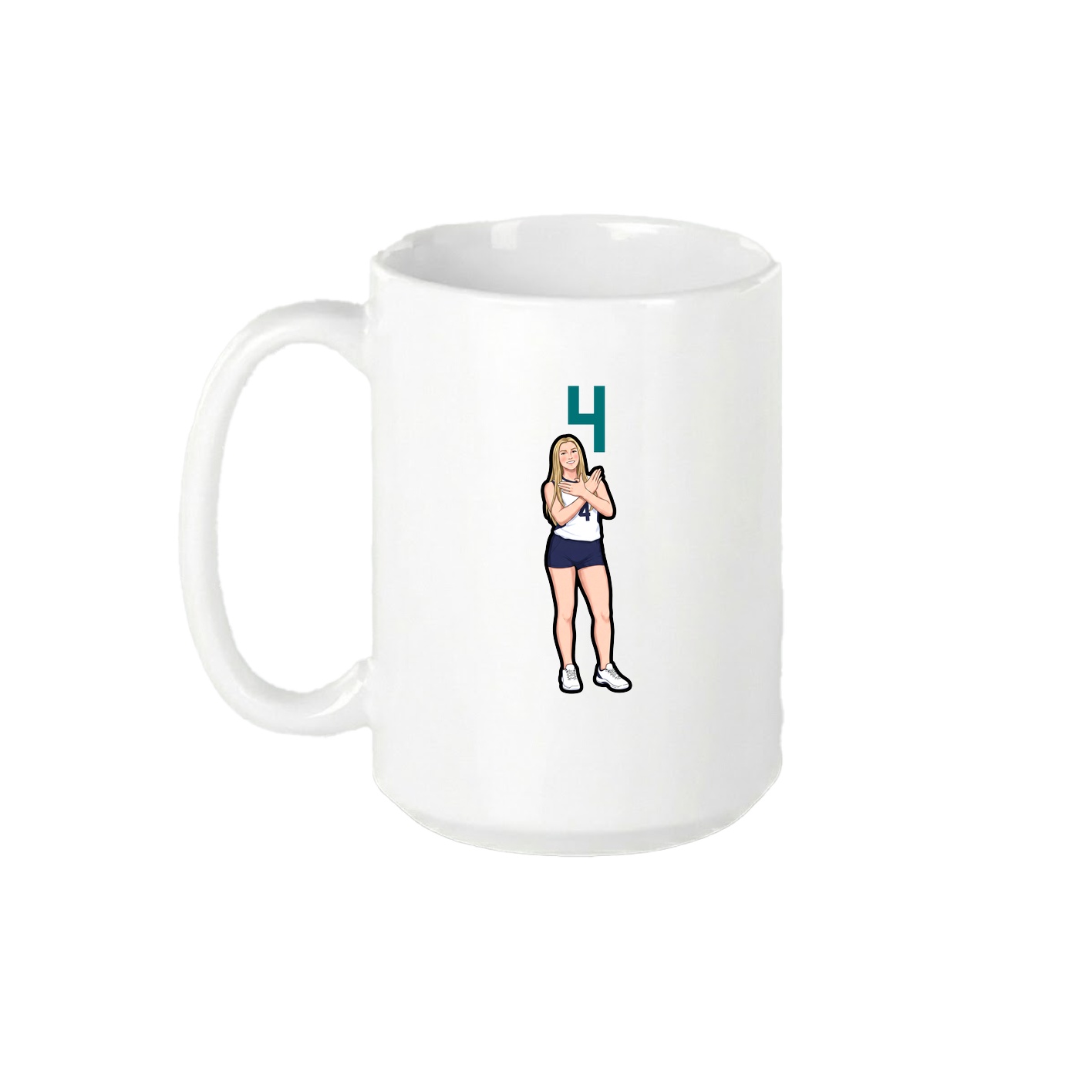 15oz Coffee Mug — Number Top in White