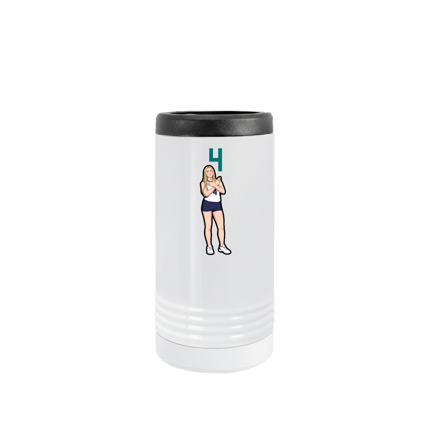 Slim Beverage Holder — Number Top in White
