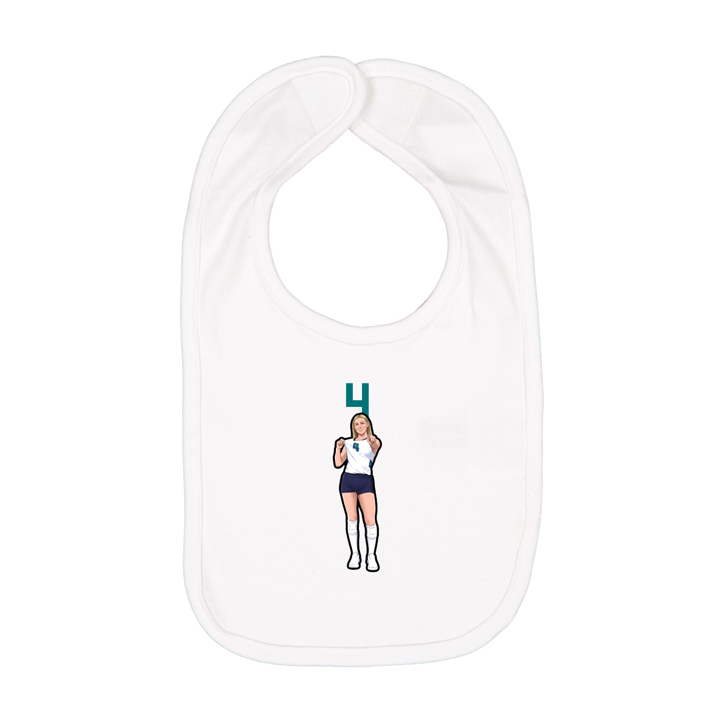 Infant Bib — Number Top in White