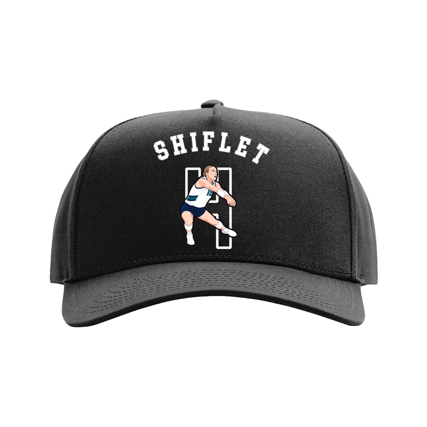 Full Fabric Five-Panel Champ Cap — Shirsey Arch in Black