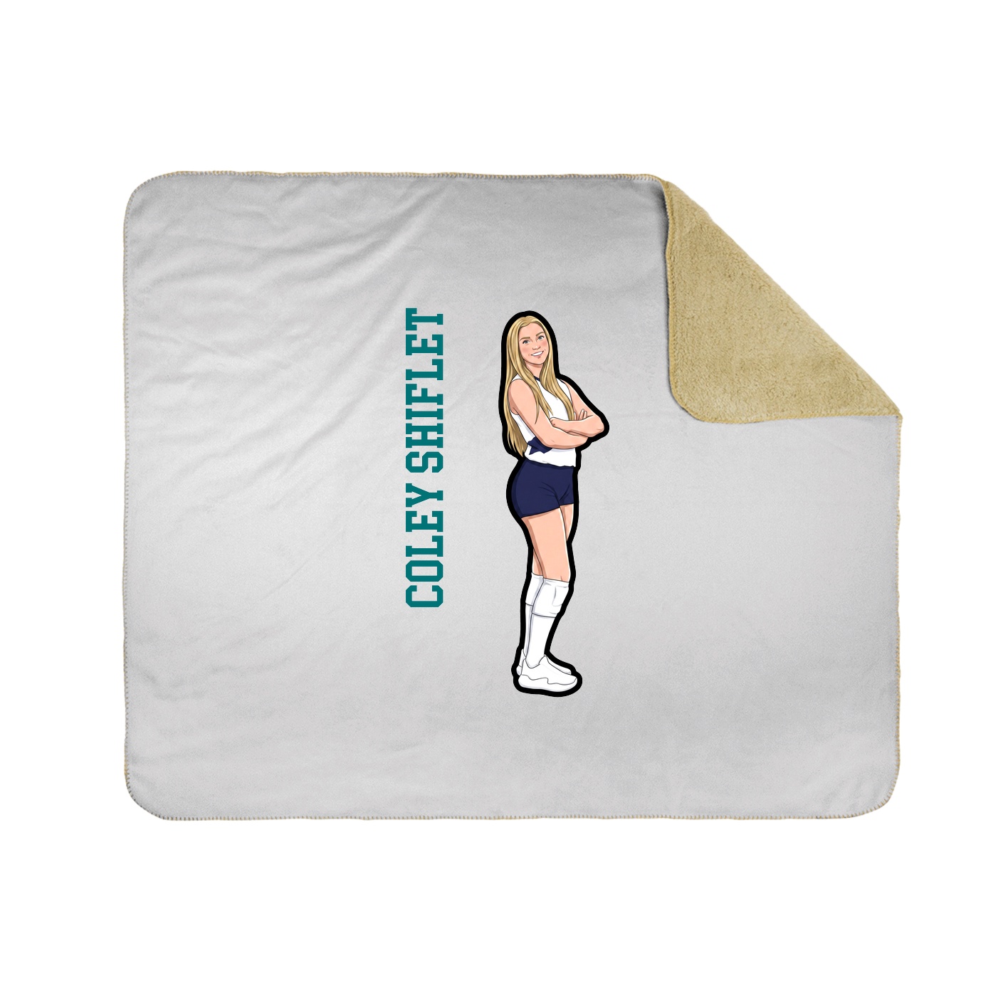 Throw Blanket — Name Vertical in White