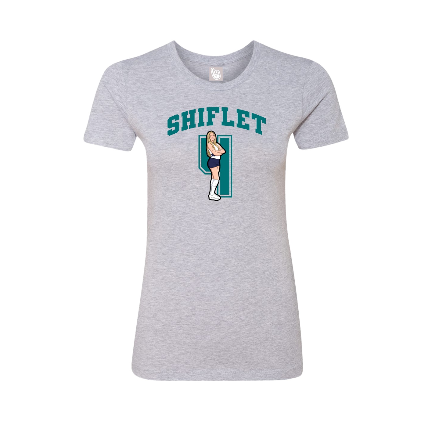 Fitted Women's Tee — Number in Grey
