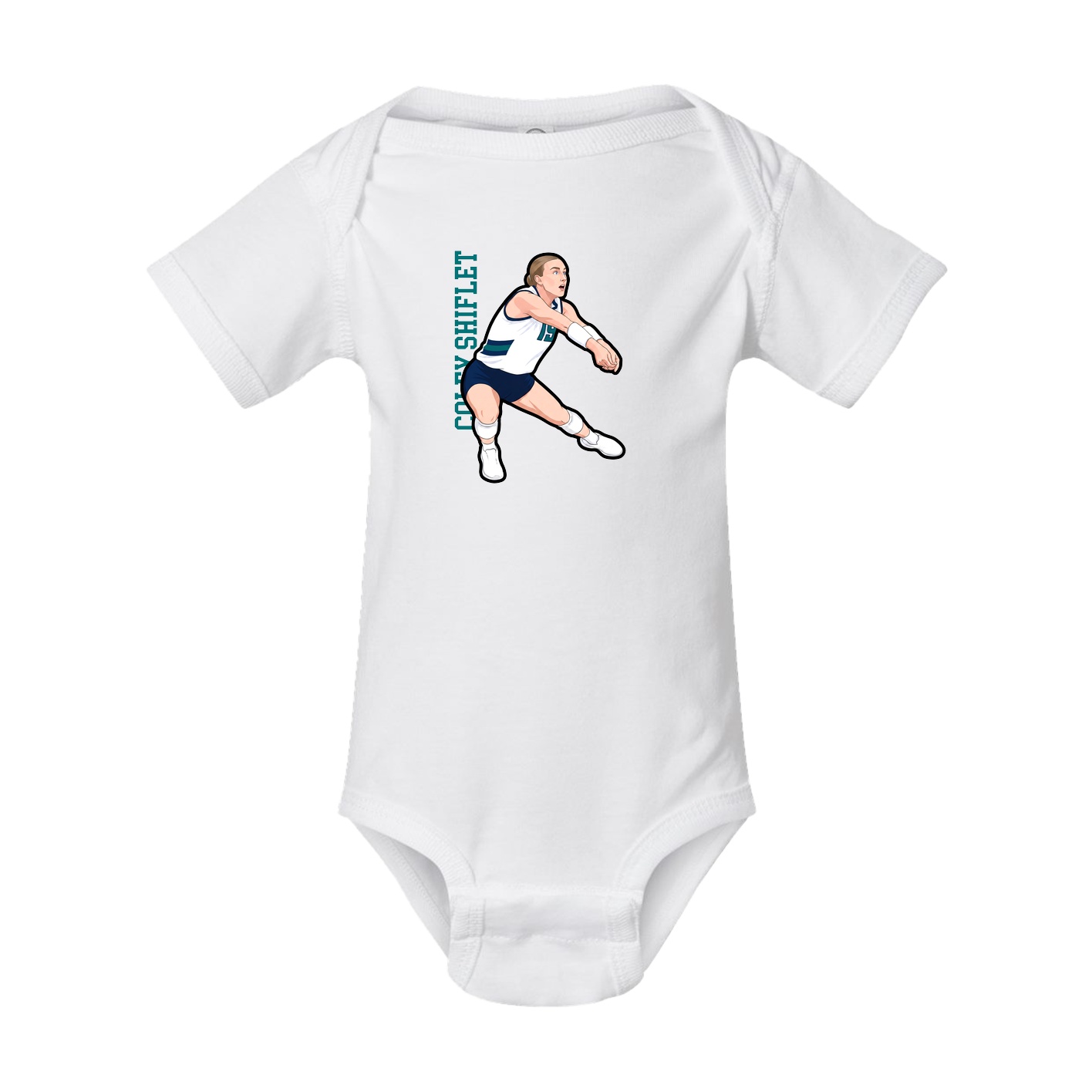 Baby Onesie — Name Vertical in White