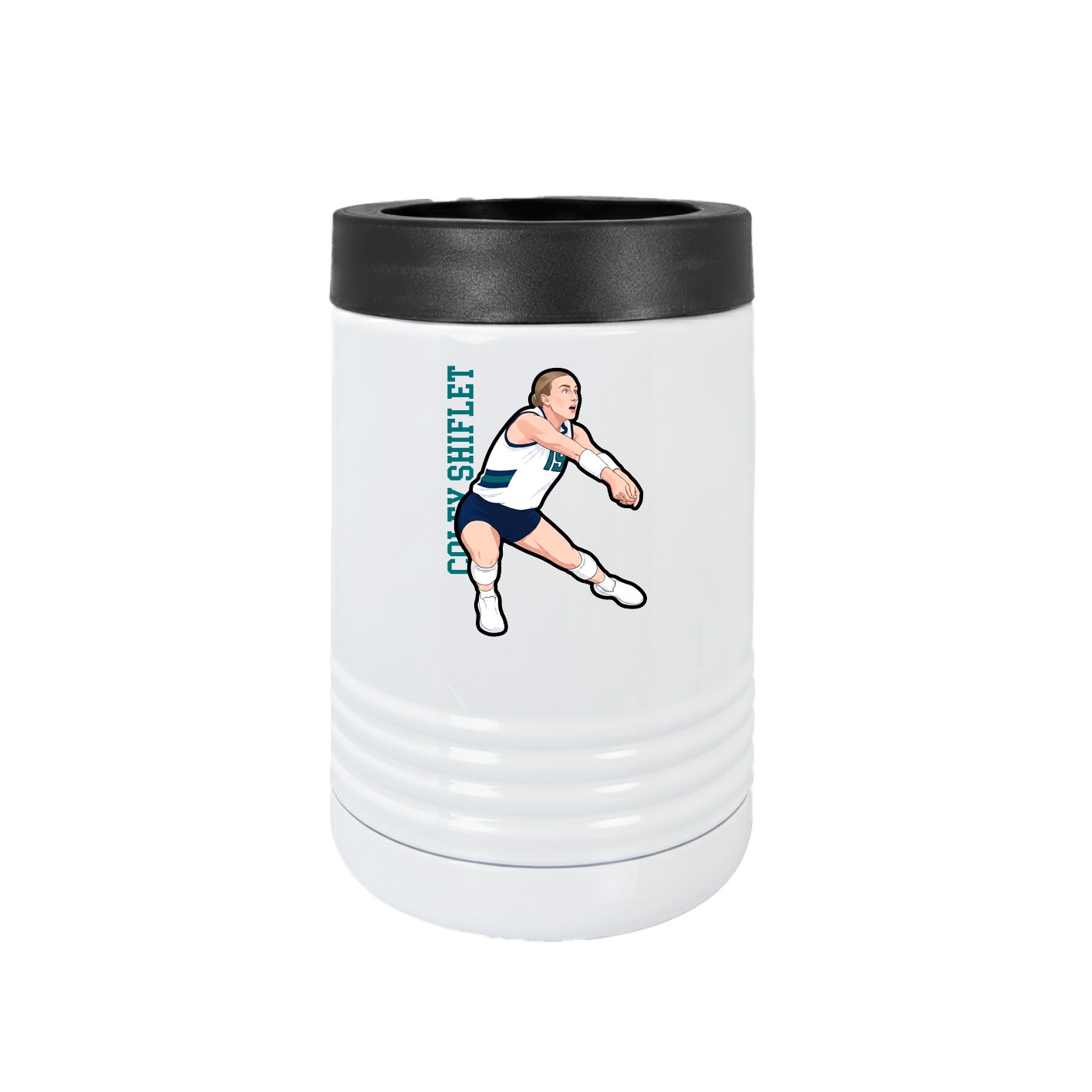 Beverage Holder — Name Vertical in White