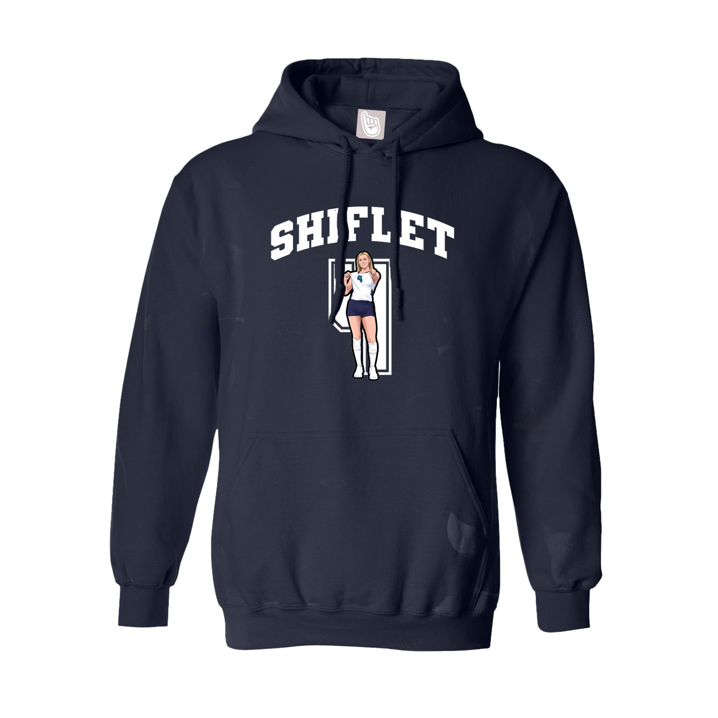 Youth Hoodie — Number in Navy