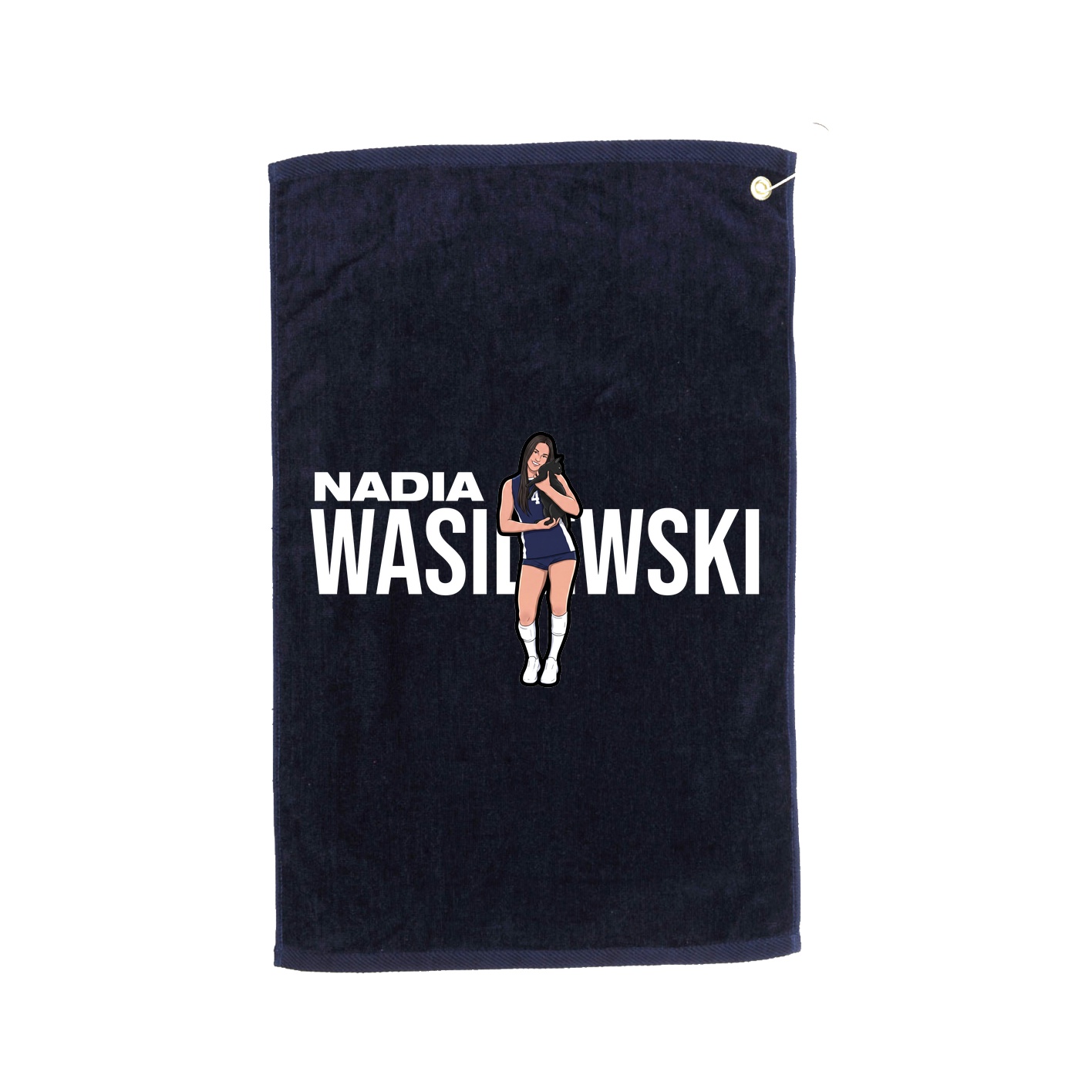 Golf Towel — Player Name in Navy