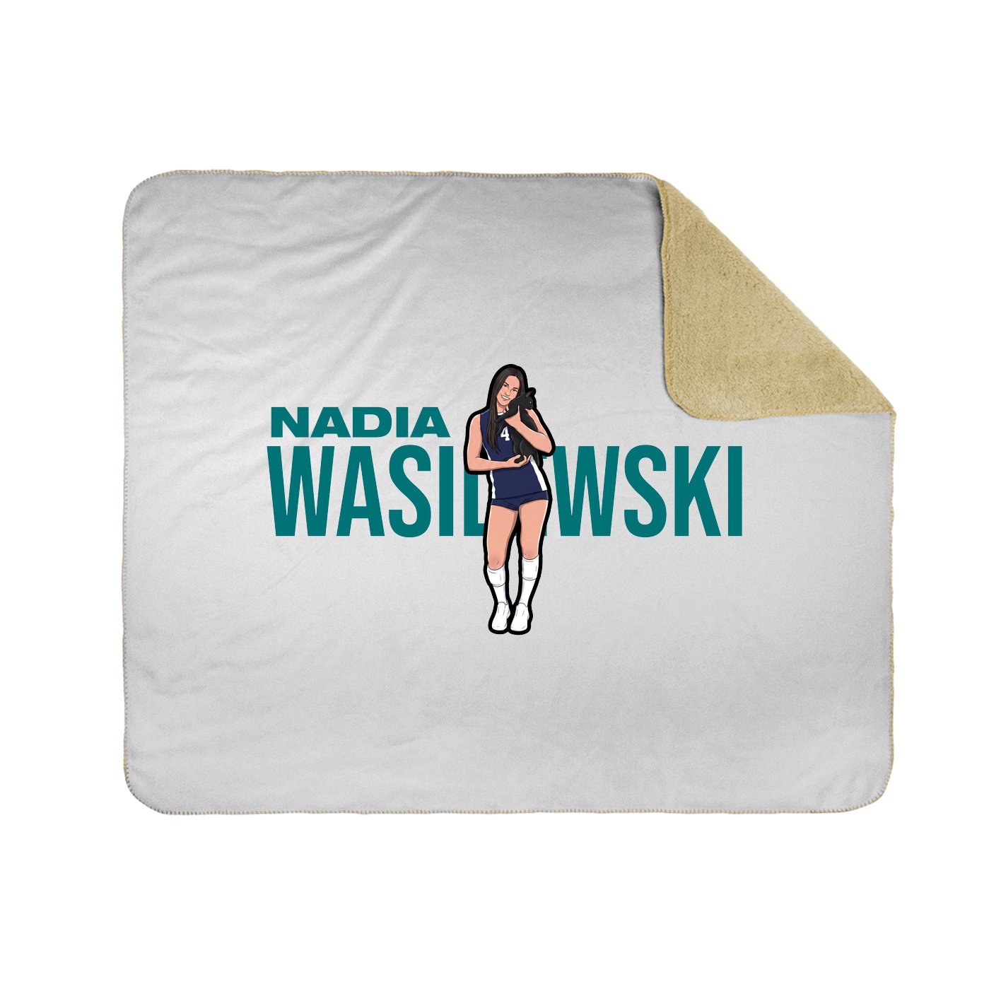 Throw Blanket — Player Name in White