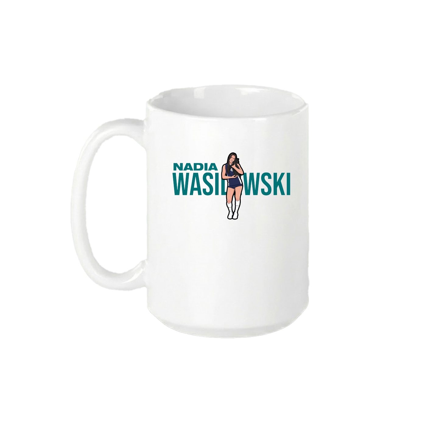 15oz Coffee Mug — Player Name in White